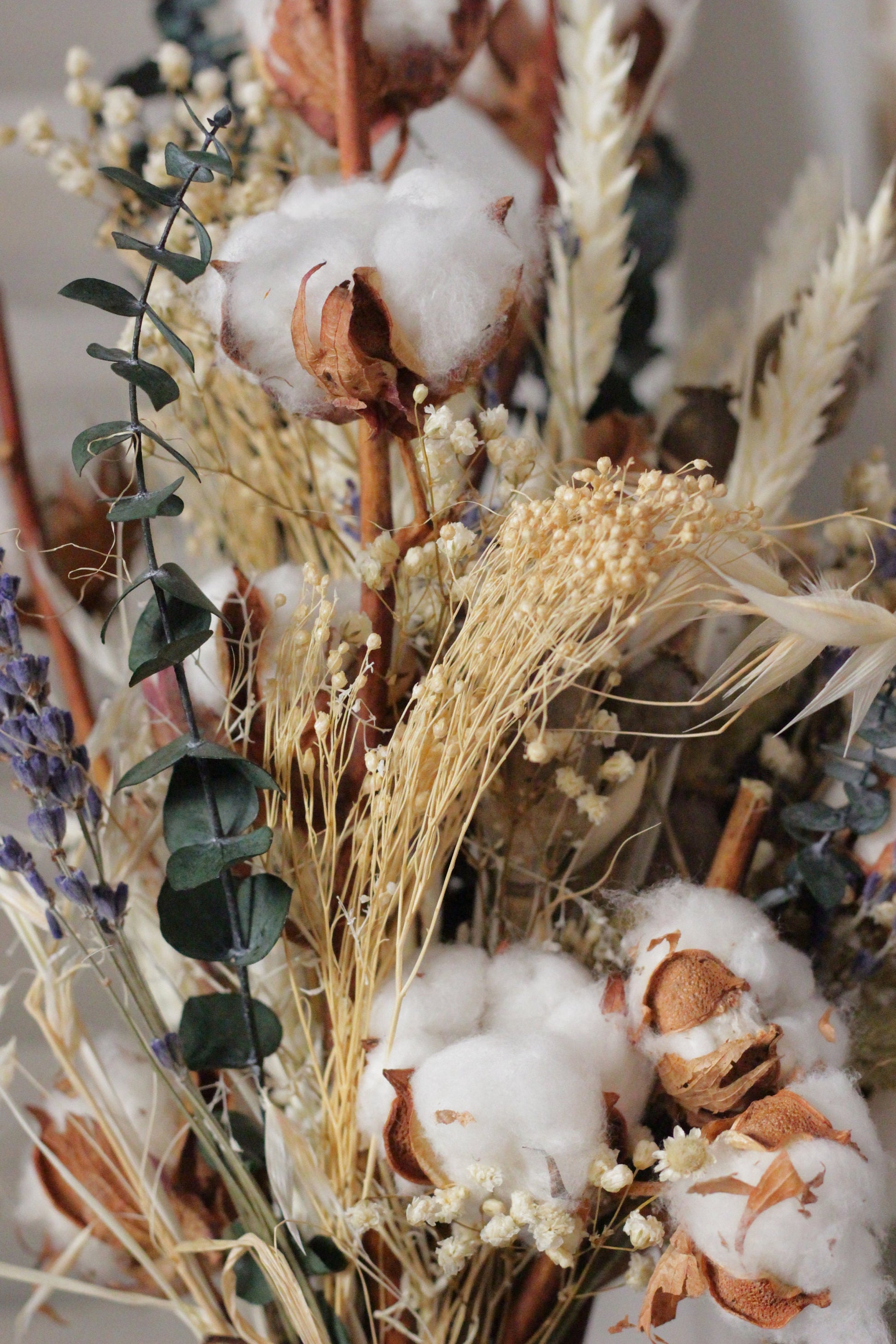 COTTON wedding flower bouquet for bridal and groom, Cotton flower bunch for wedding