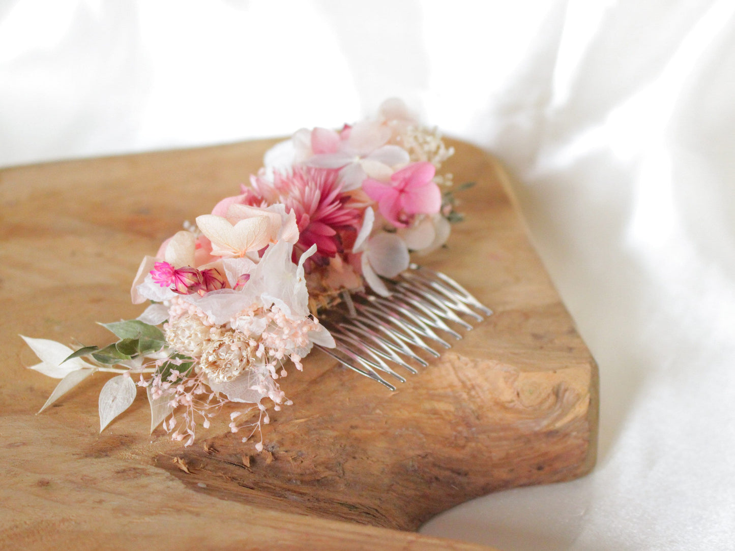 AURORA wedding hair comb for bridal and groom, Peigne de mariee en rose couleur