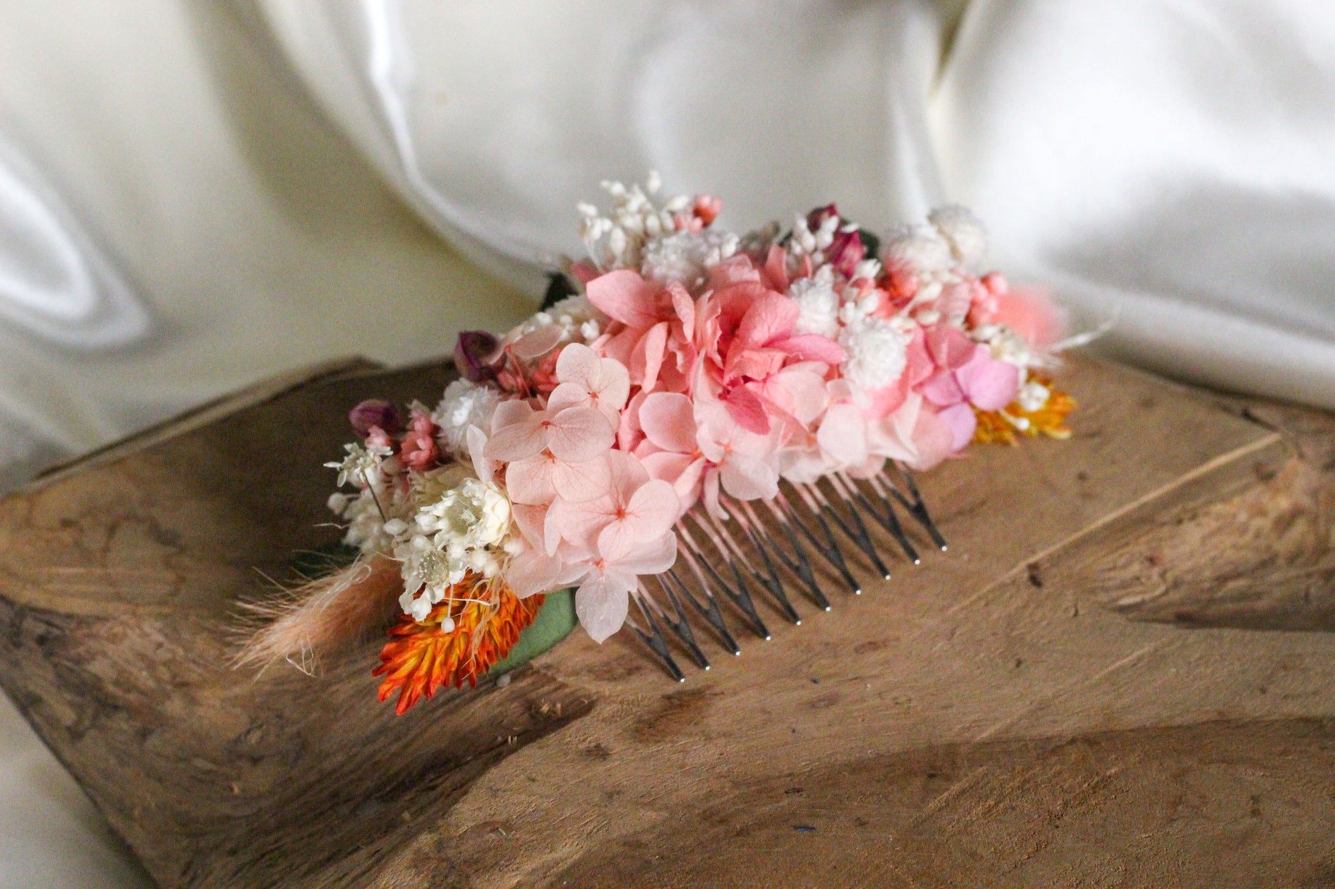 DAPHNE wedding hair comb for bridal and groom, Peigne de mariee en rose et terracotta couleur