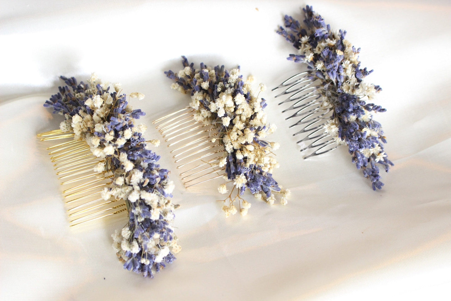 LAVENDER boutonniere & hair comb preserved gysophila mix lavender dried flower, bridal accessories, wedding DYI