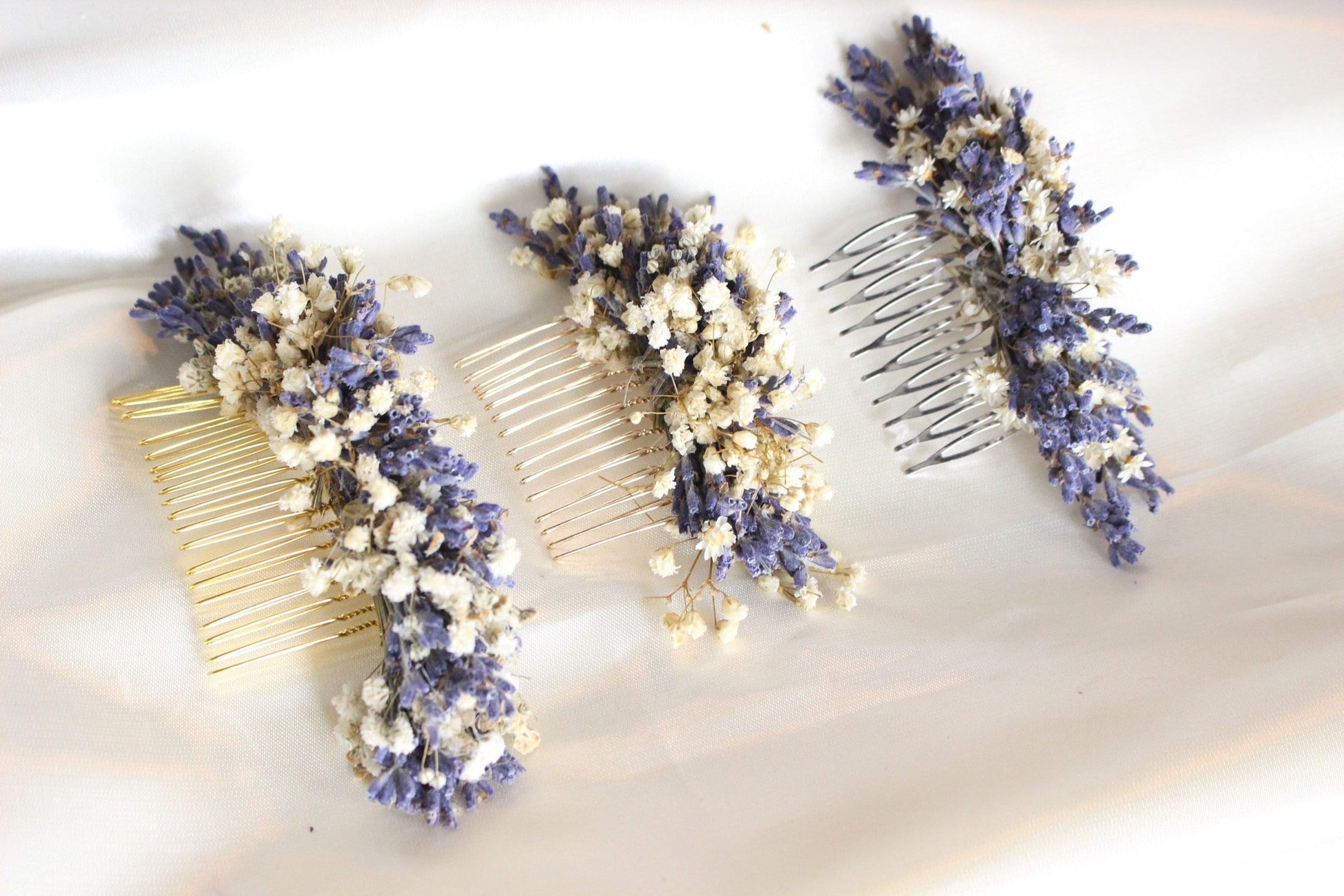 LAVENDER boutonniere & hair comb preserved gysophila mix lavender dried flower, bridal accessories, wedding DYI