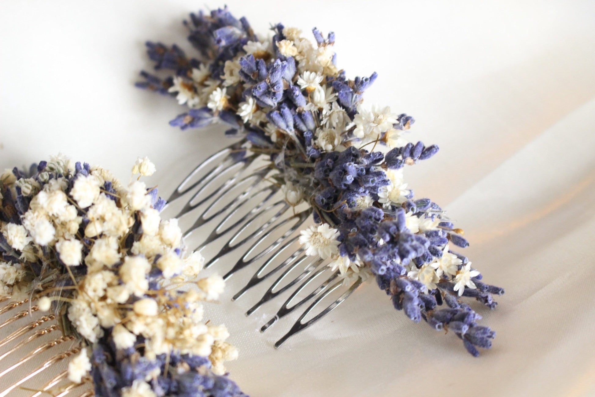 LAVENDER boutonniere & hair comb preserved gysophila mix lavender dried flower, bridal accessories, wedding DYI