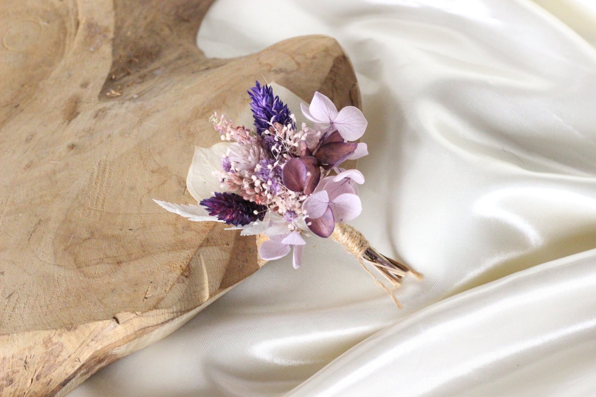 LILAC boutonniere preserved foliage mix dried flower, bridal accessories, wedding DYI