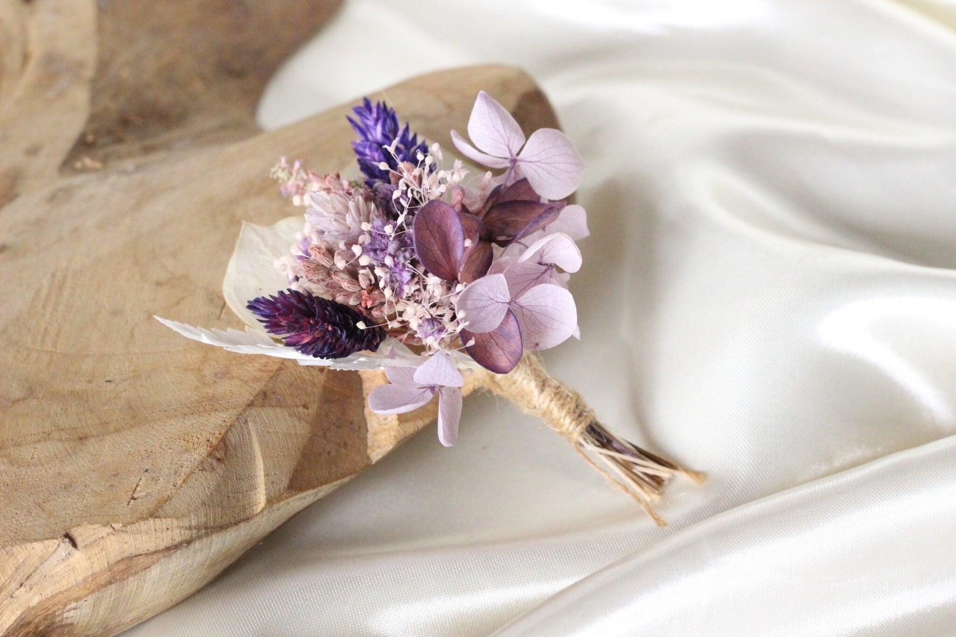 LILAC boutonniere preserved foliage mix dried flower, bridal accessories, wedding DYI