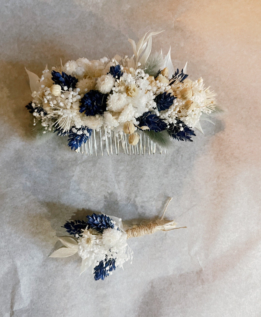 BLISS Blue petrole hair comb preserved hortensia , bridal accessories, wedding accessories DYI