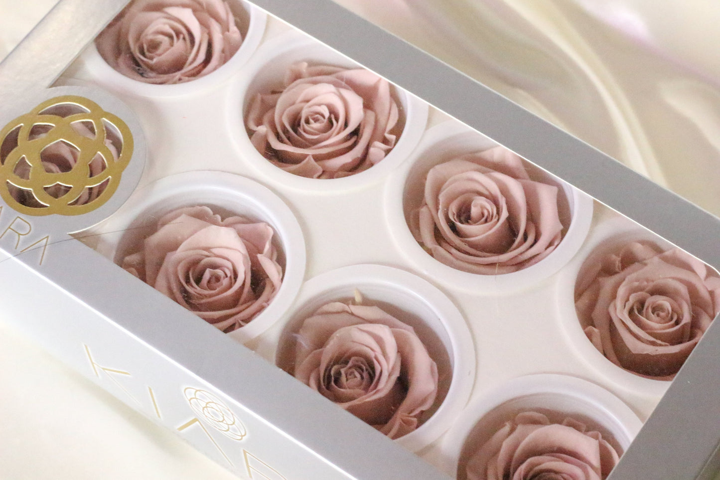 Pack of 8 Preserved Kiara rose vintage pink, rose stabilise, decoration de mariage