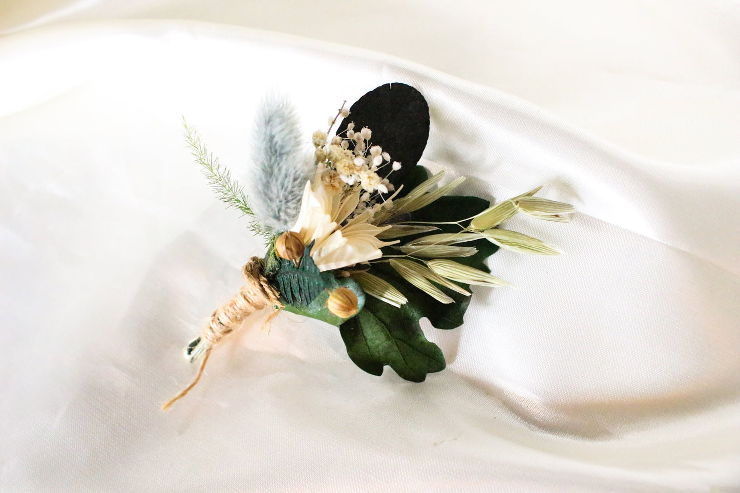 LILAH wedding buttonhole for bridal and groom, Boutonnière fleurs séchées pour mariage
