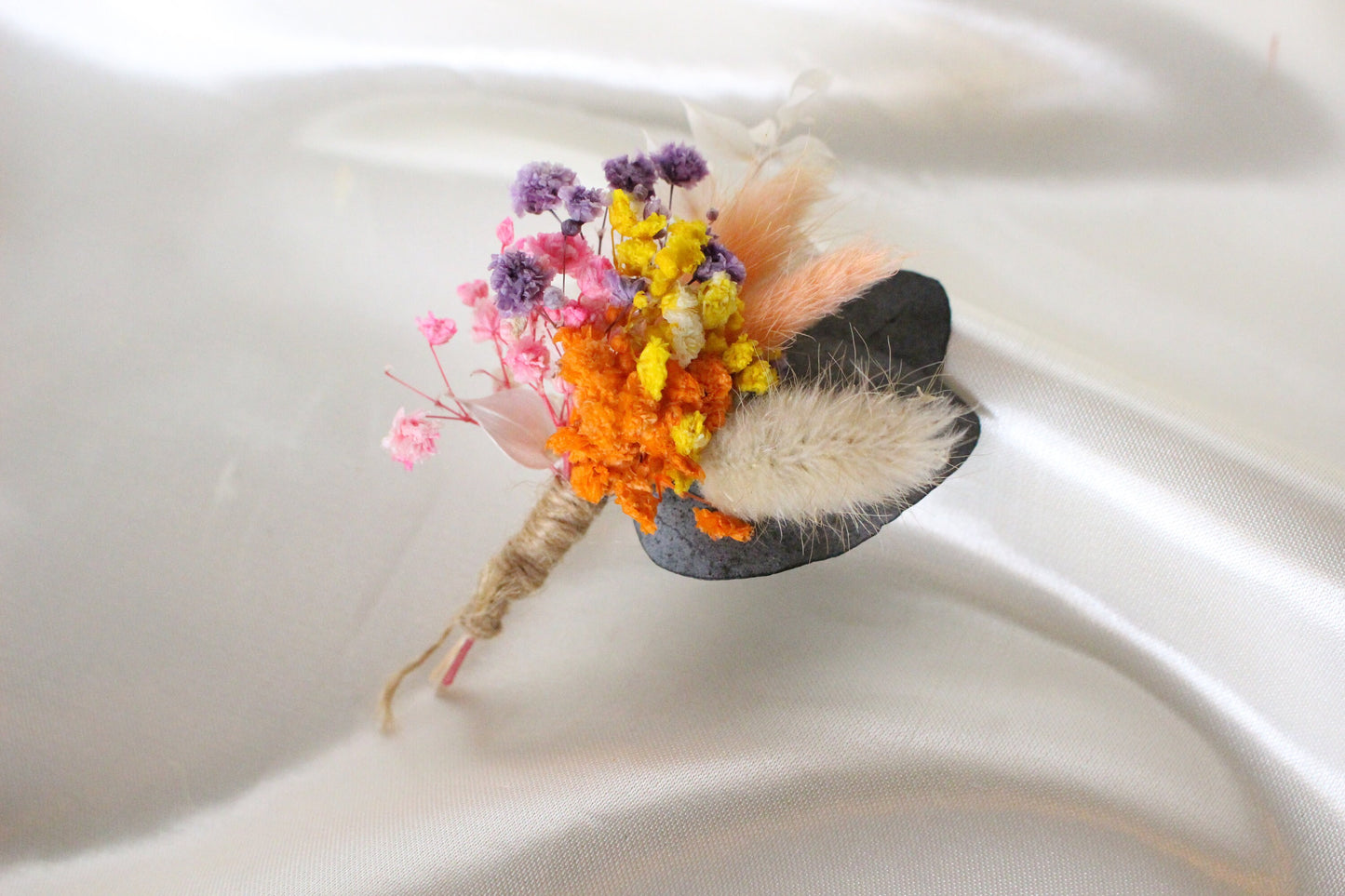 HARMONY wedding buttonhole for bridal and groom, Boutonnière fleurs séchées pour mariage