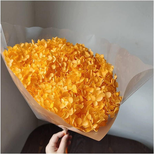 Preserved hydrangea bright orange gradient D20cm, hortensia, decoration de mariage, resin flowers