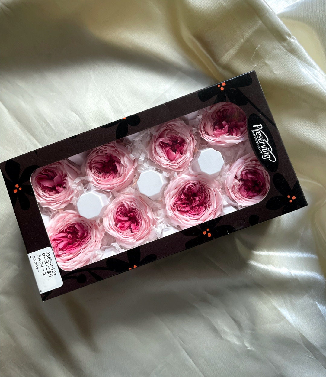 Pack of 8 Preserved rose White pure size L 5-6cm, decoration de mariage, DIY jewelry