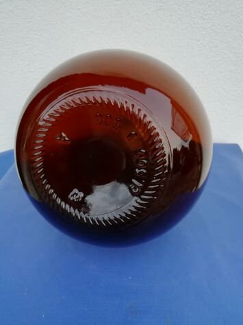 Antique Dame Jeanne ambre 5L forme goutte d'eau, vase ancien, antique vase, decoration intérieur