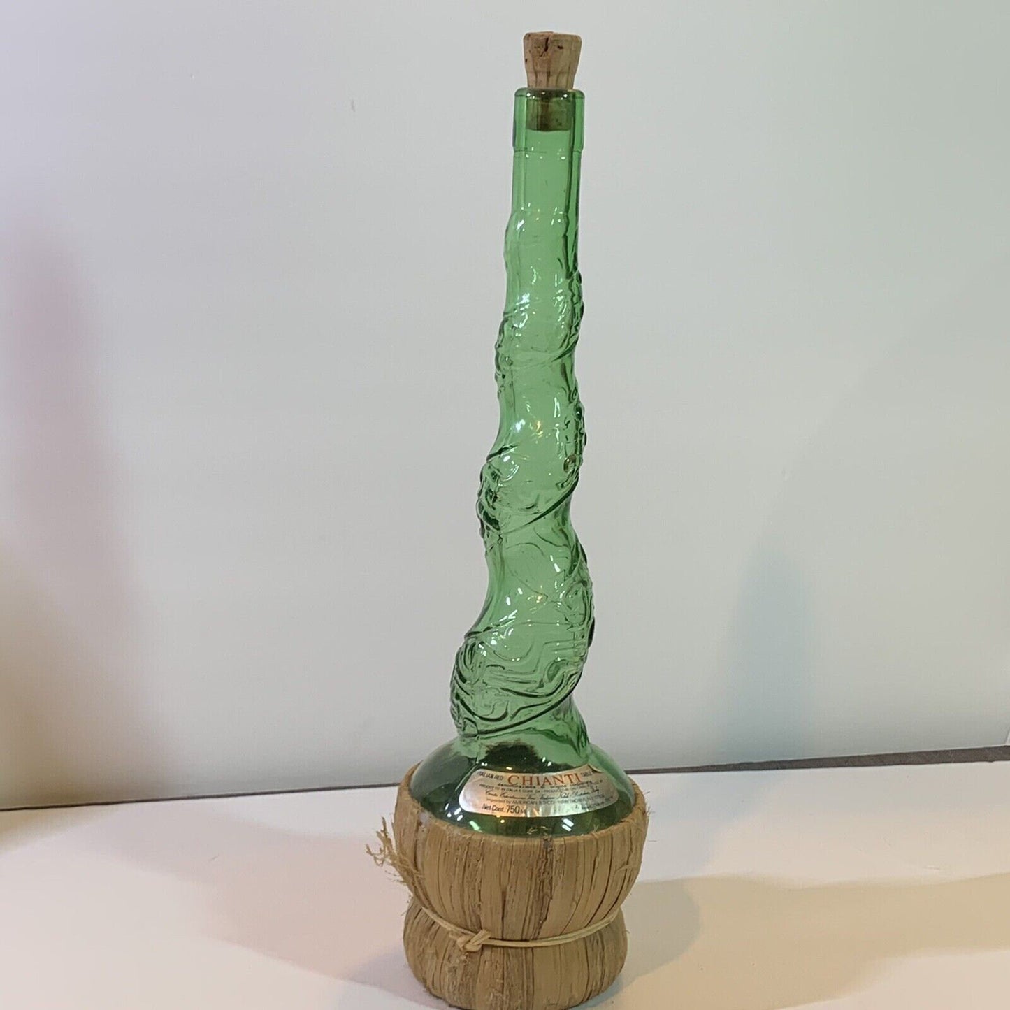 Rare bouteille de vins italienne Toscan en verre Chianti Decanter from Casa Vento Chianti, 1979 Made in Italy