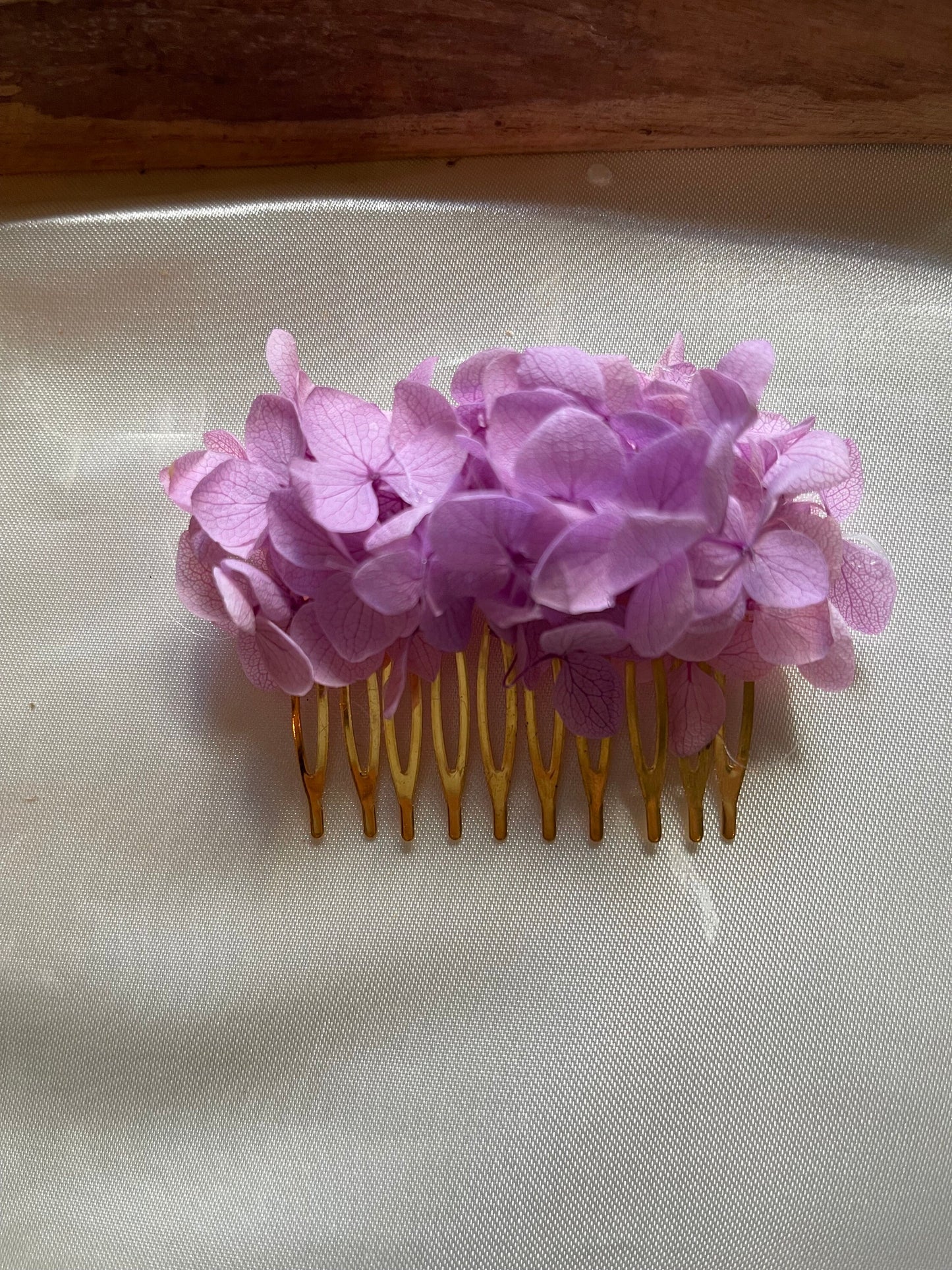 VIOLET hair comb preserved hortensia , bridal accessories, wedding accessories DYI