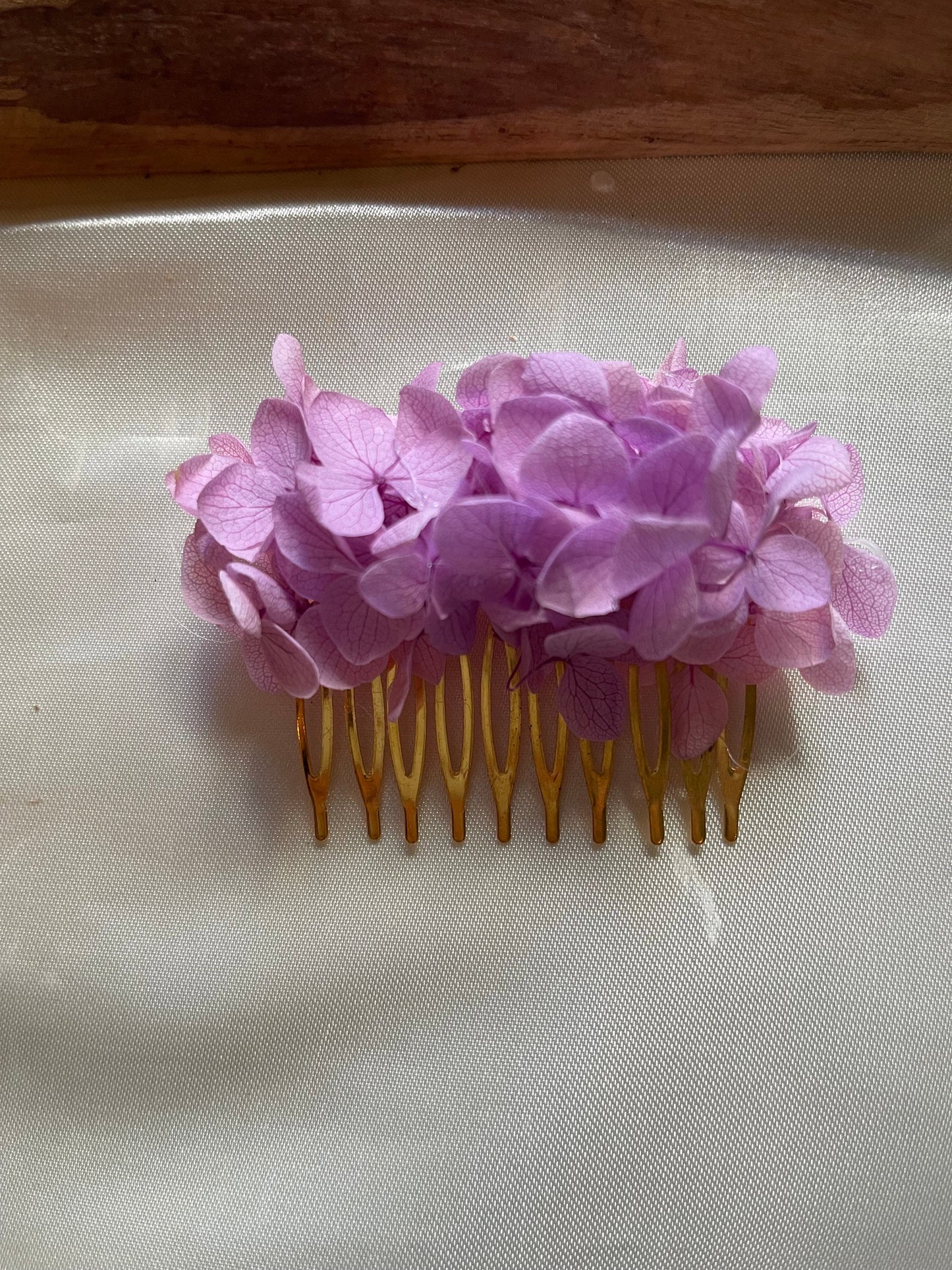 VIOLET hair comb preserved hortensia , bridal accessories, wedding accessories DYI