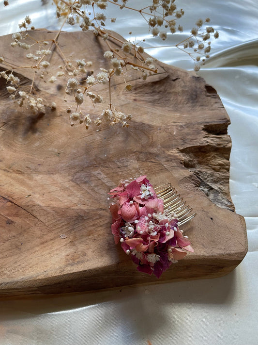 MILAN hair comb preserved hortensia , bridal accessories, wedding accessories DYI