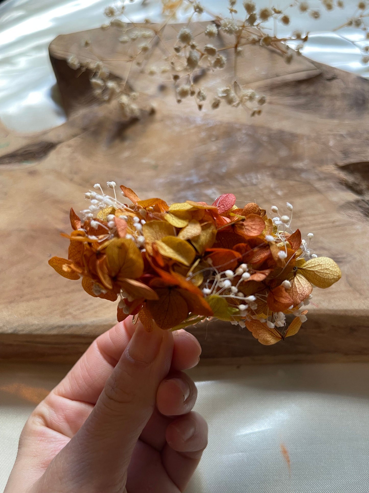 SARAH hair comb preserved hortensia , bridal accessories, wedding accessories DYI