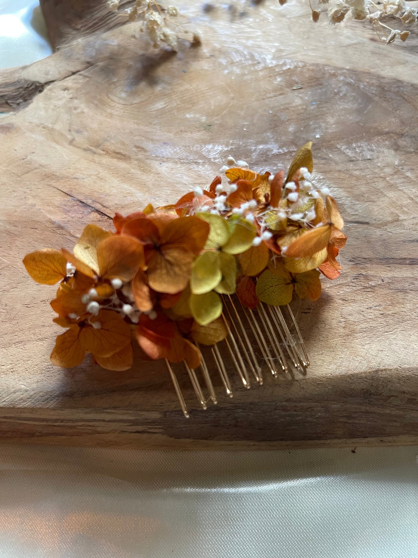 SARAH hair comb preserved hortensia , bridal accessories, wedding accessories DYI