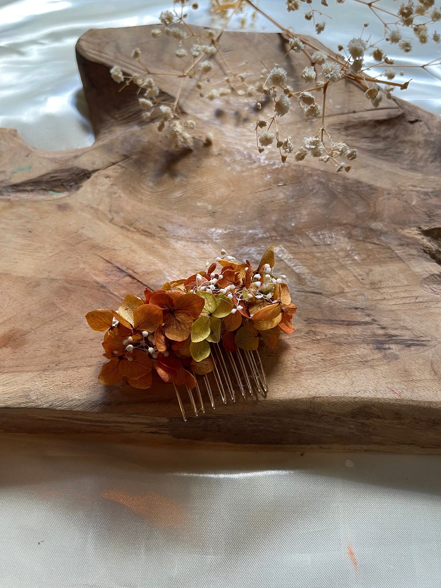 SARAH hair comb preserved hortensia , bridal accessories, wedding accessories DYI