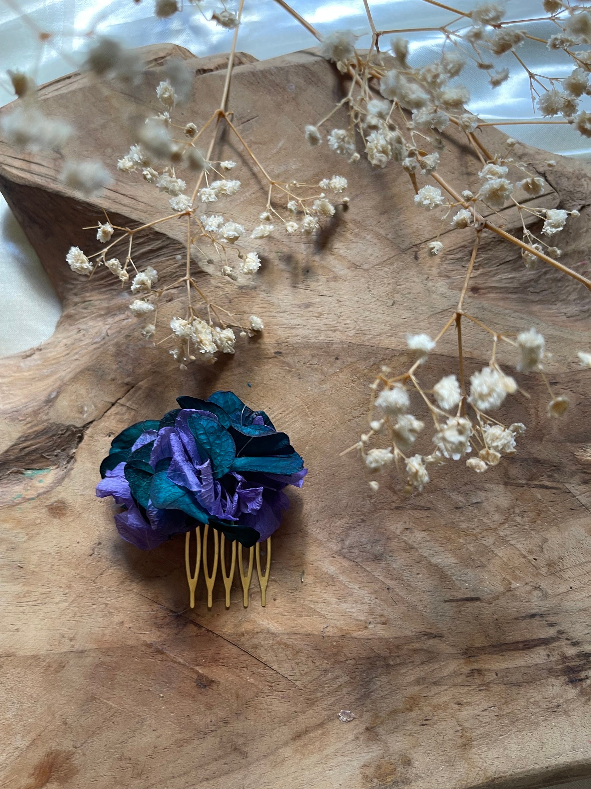 KATERINA hair comb preserved hortensia , bridal accessories, wedding accessories DYI
