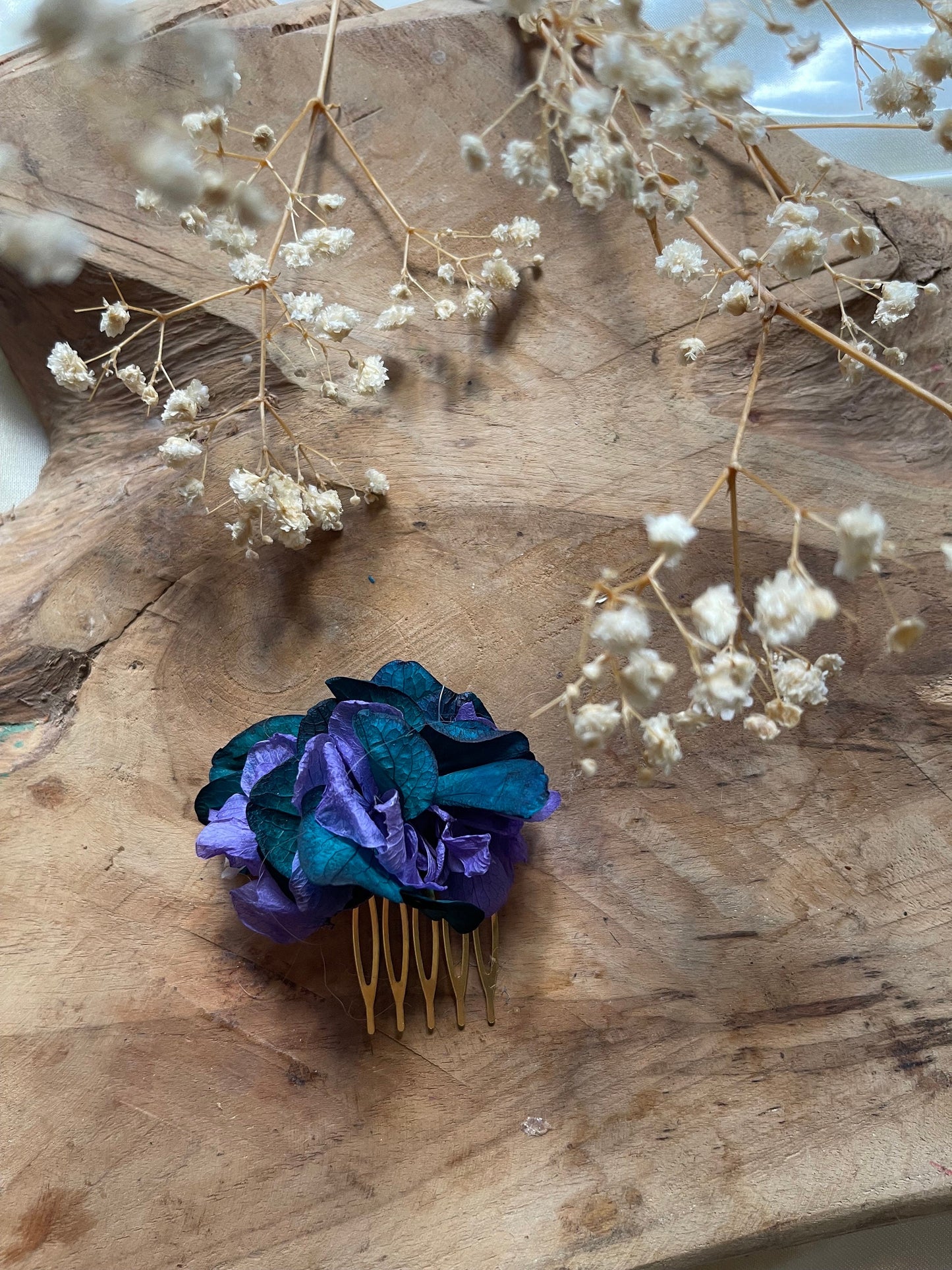KATERINA hair comb preserved hortensia , bridal accessories, wedding accessories DYI