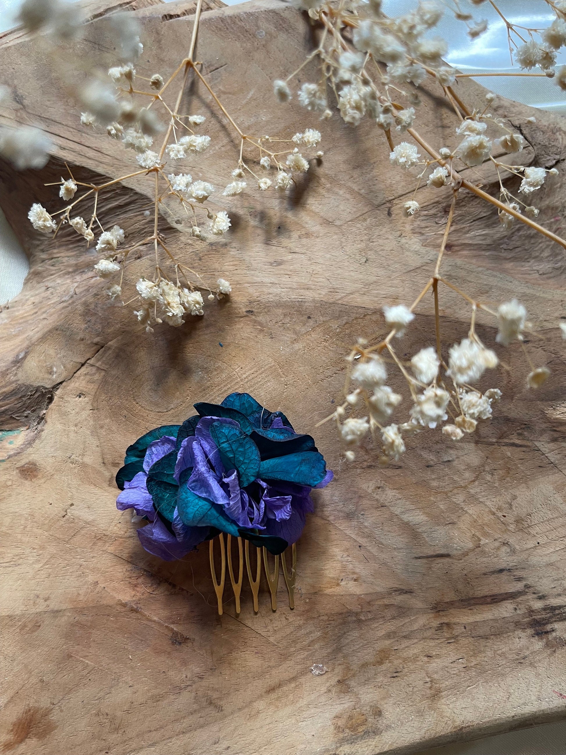 KATERINA hair comb preserved hortensia , bridal accessories, wedding accessories DYI