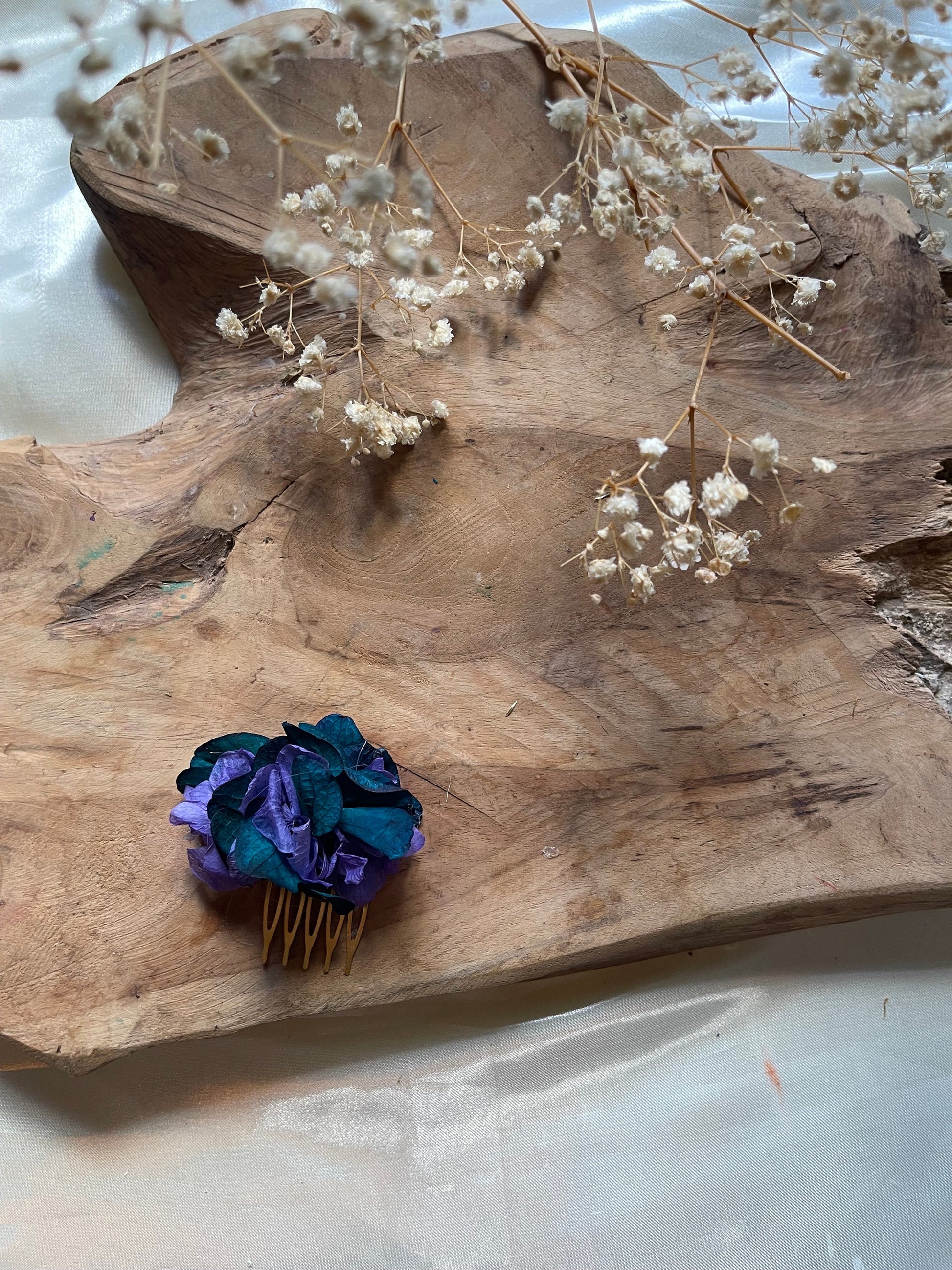 KATERINA hair comb preserved hortensia , bridal accessories, wedding accessories DYI