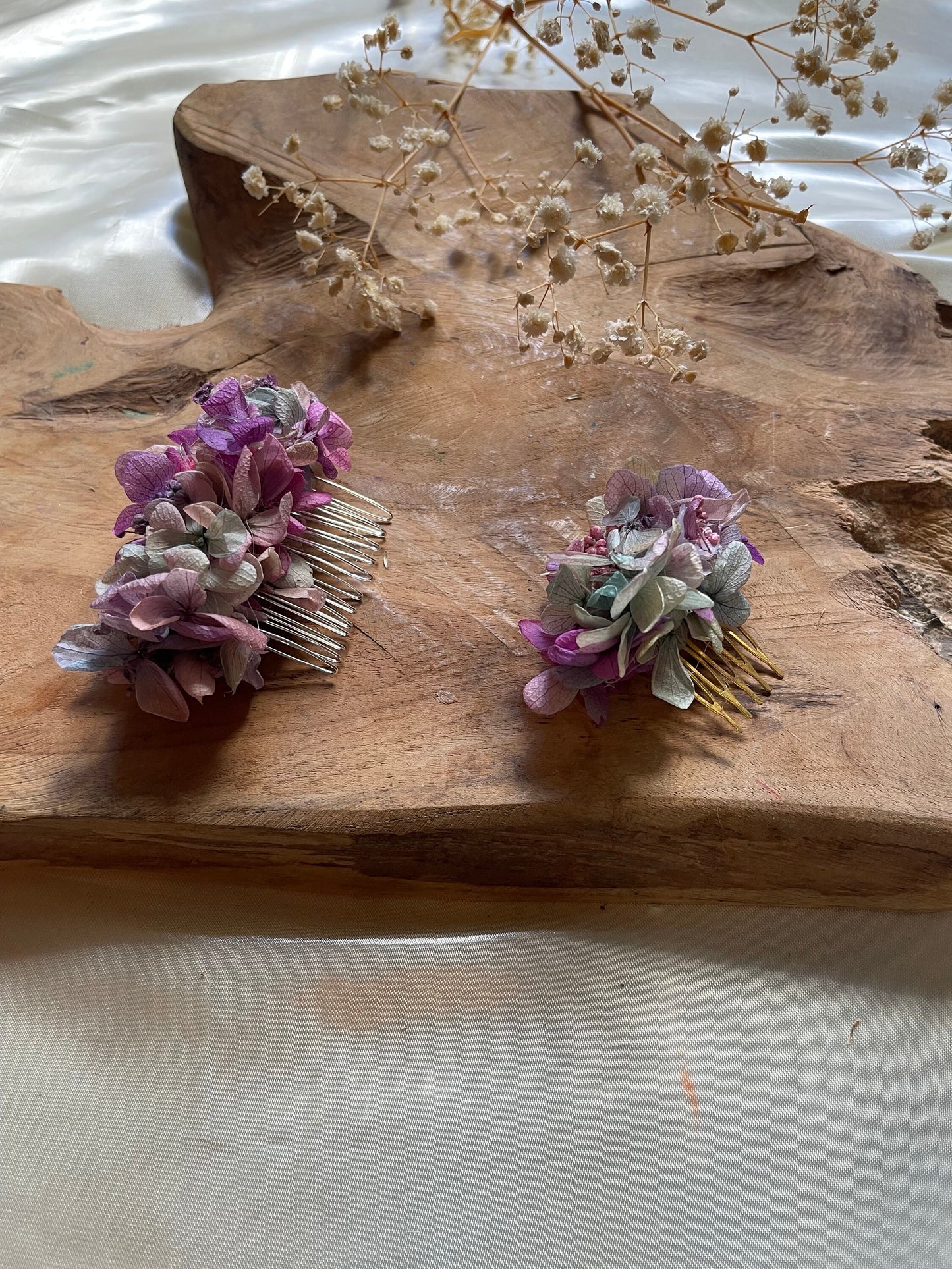 NORMA hair comb preserved hortensia , bridal accessories, wedding accessories DYI