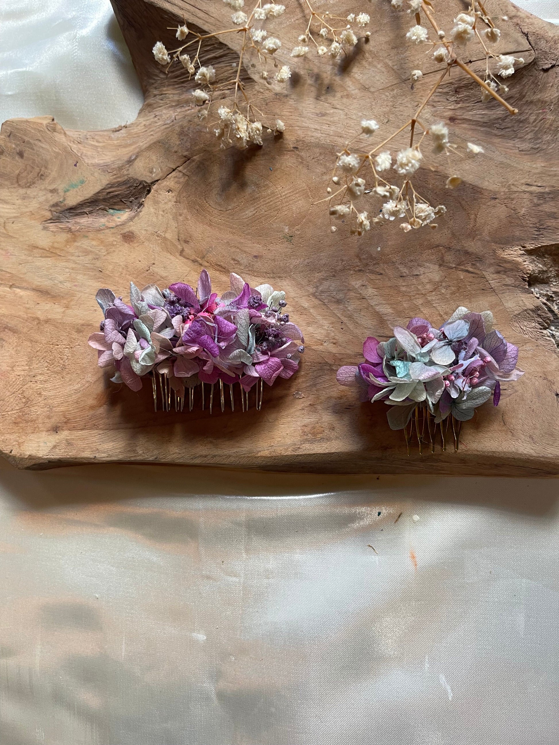 NORMA hair comb preserved hortensia , bridal accessories, wedding accessories DYI