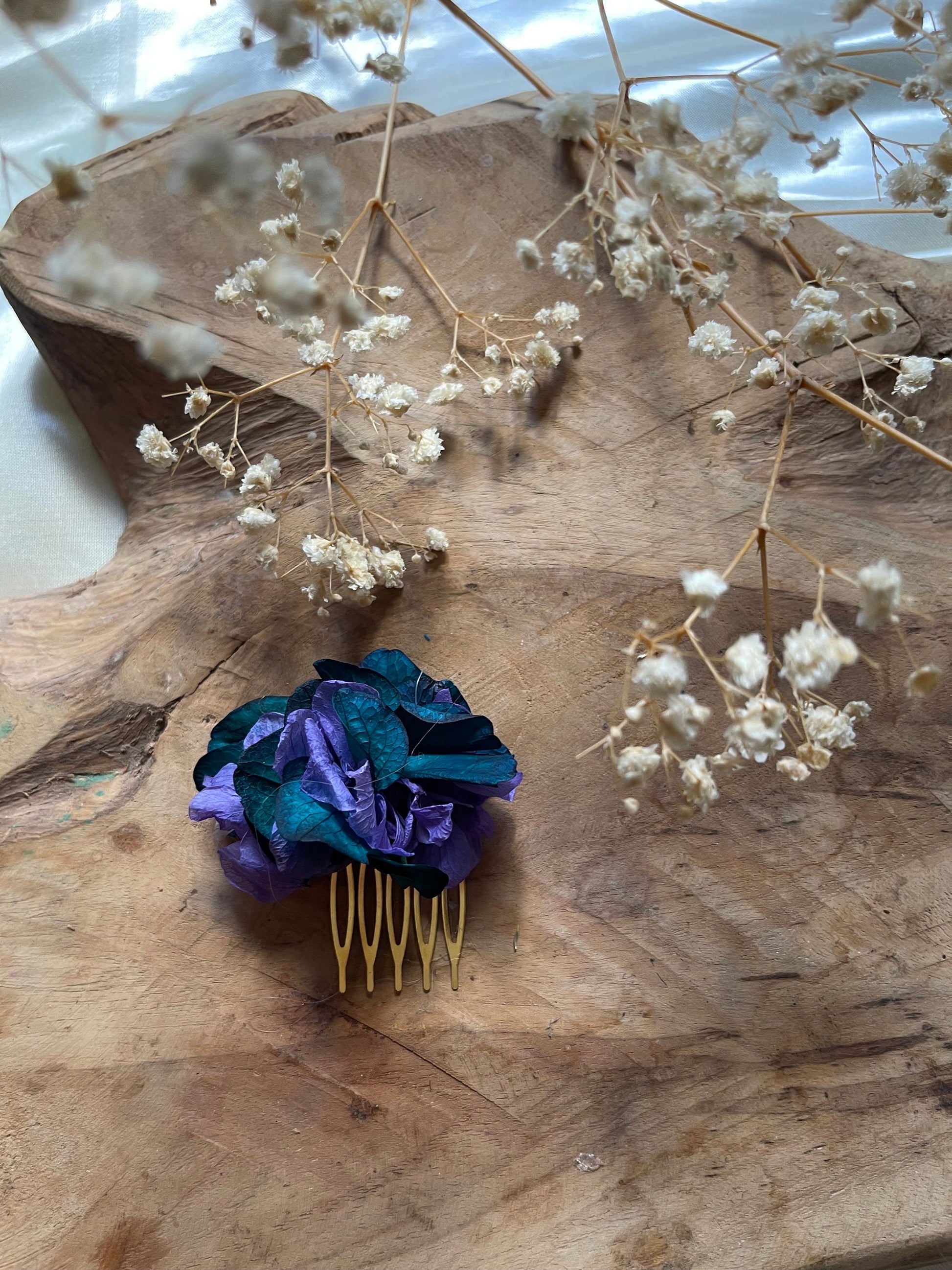 KATERINA hair comb preserved hortensia , bridal accessories, wedding accessories DYI