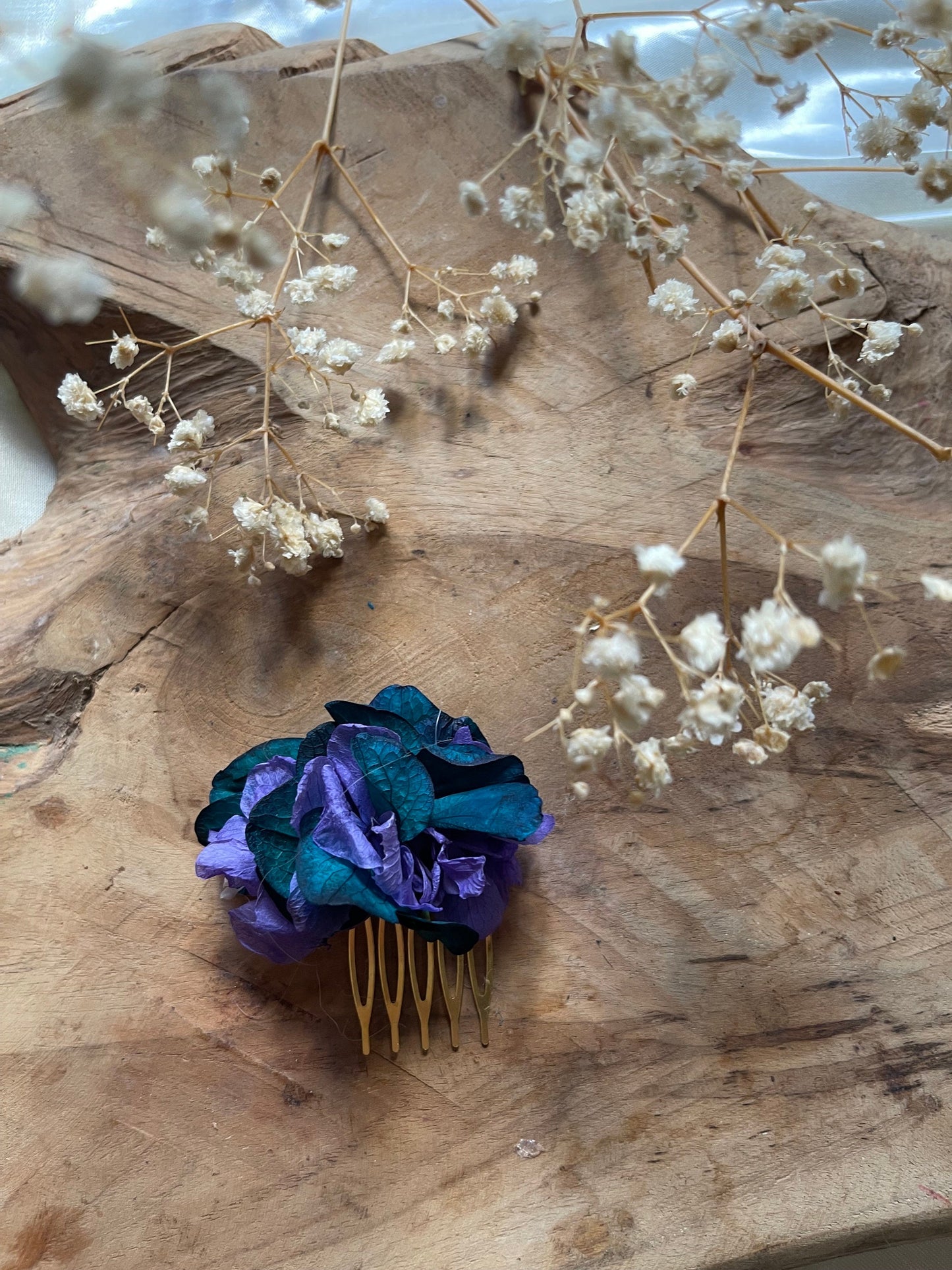 KATERINA hair comb preserved hortensia , bridal accessories, wedding accessories DYI
