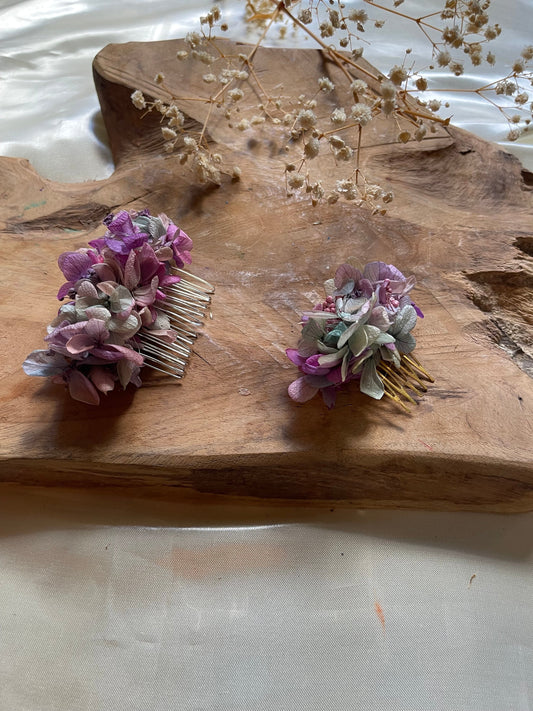NORMA hair comb preserved hortensia , bridal accessories, wedding accessories DYI