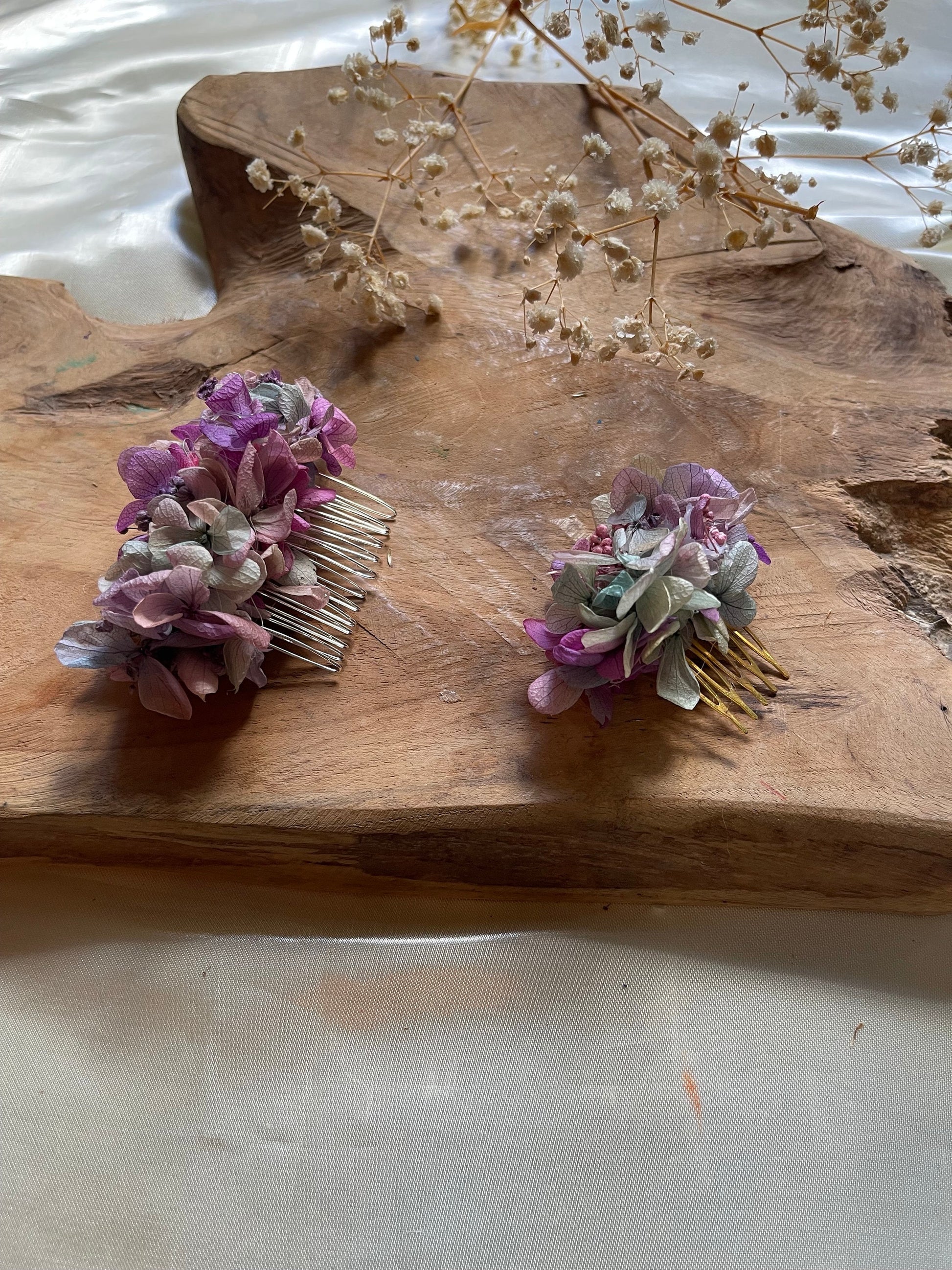 NORMA hair comb preserved hortensia , bridal accessories, wedding accessories DYI