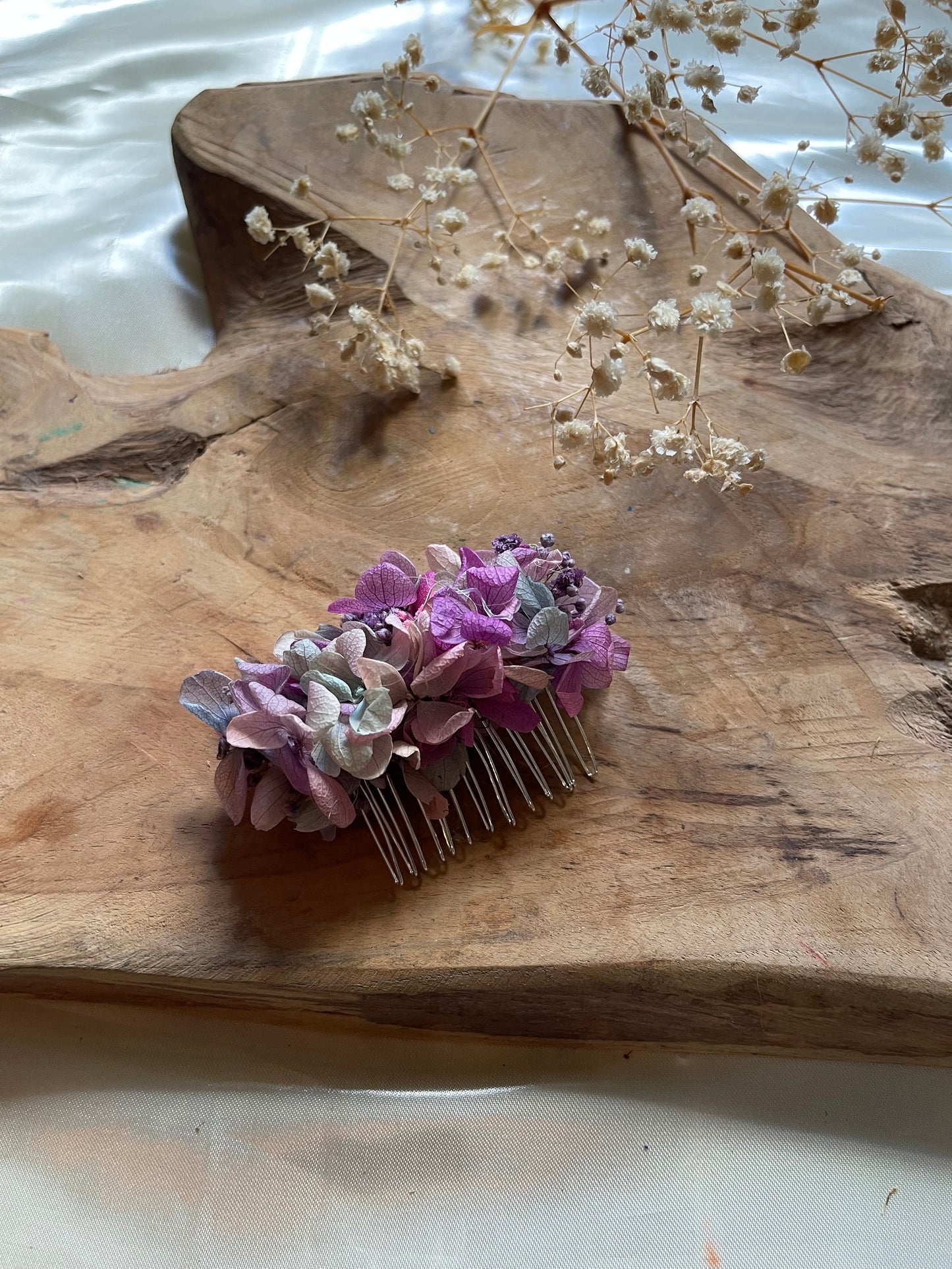 NORMA hair comb preserved hortensia , bridal accessories, wedding accessories DYI