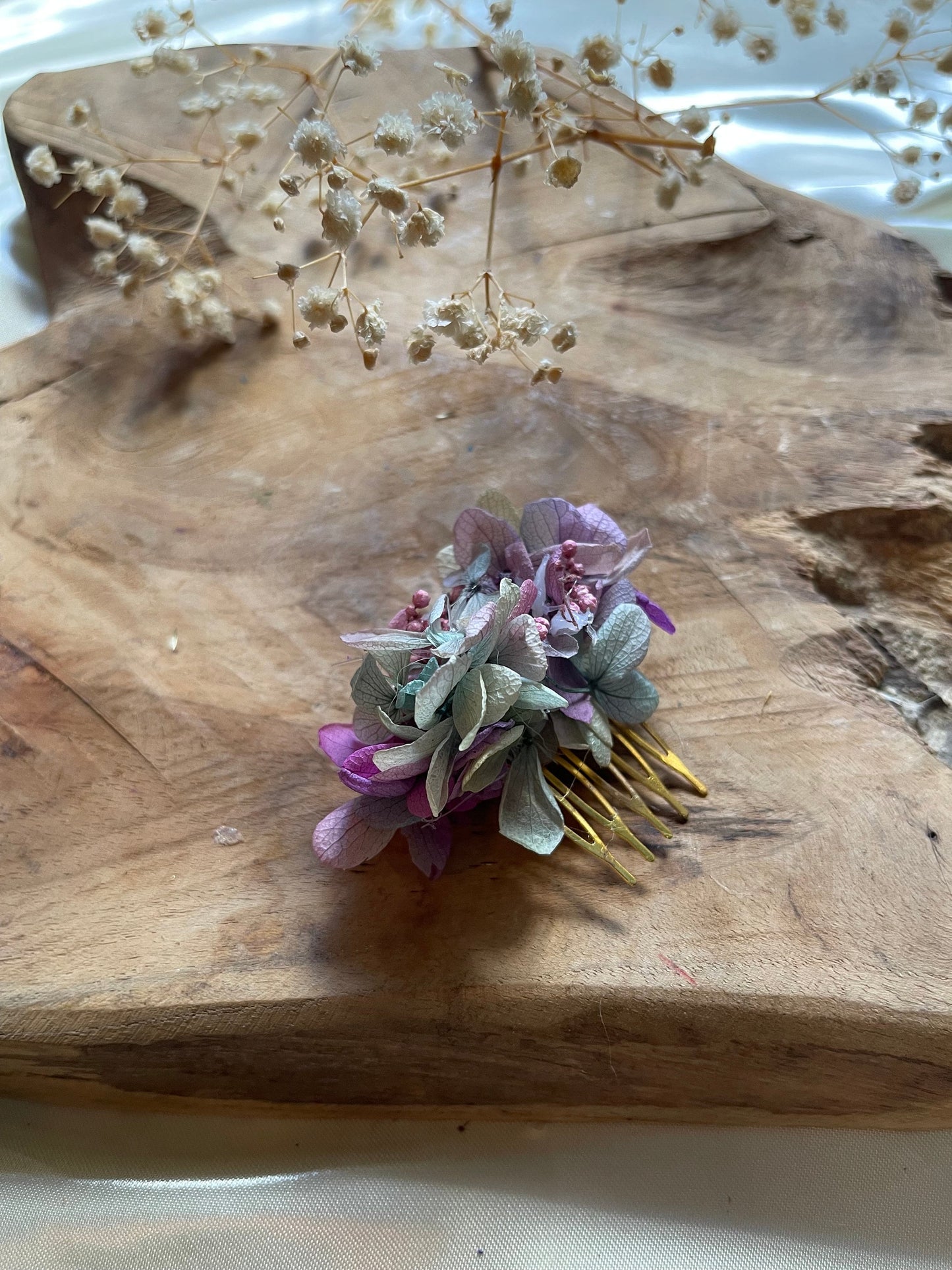 NORMA hair comb preserved hortensia , bridal accessories, wedding accessories DYI
