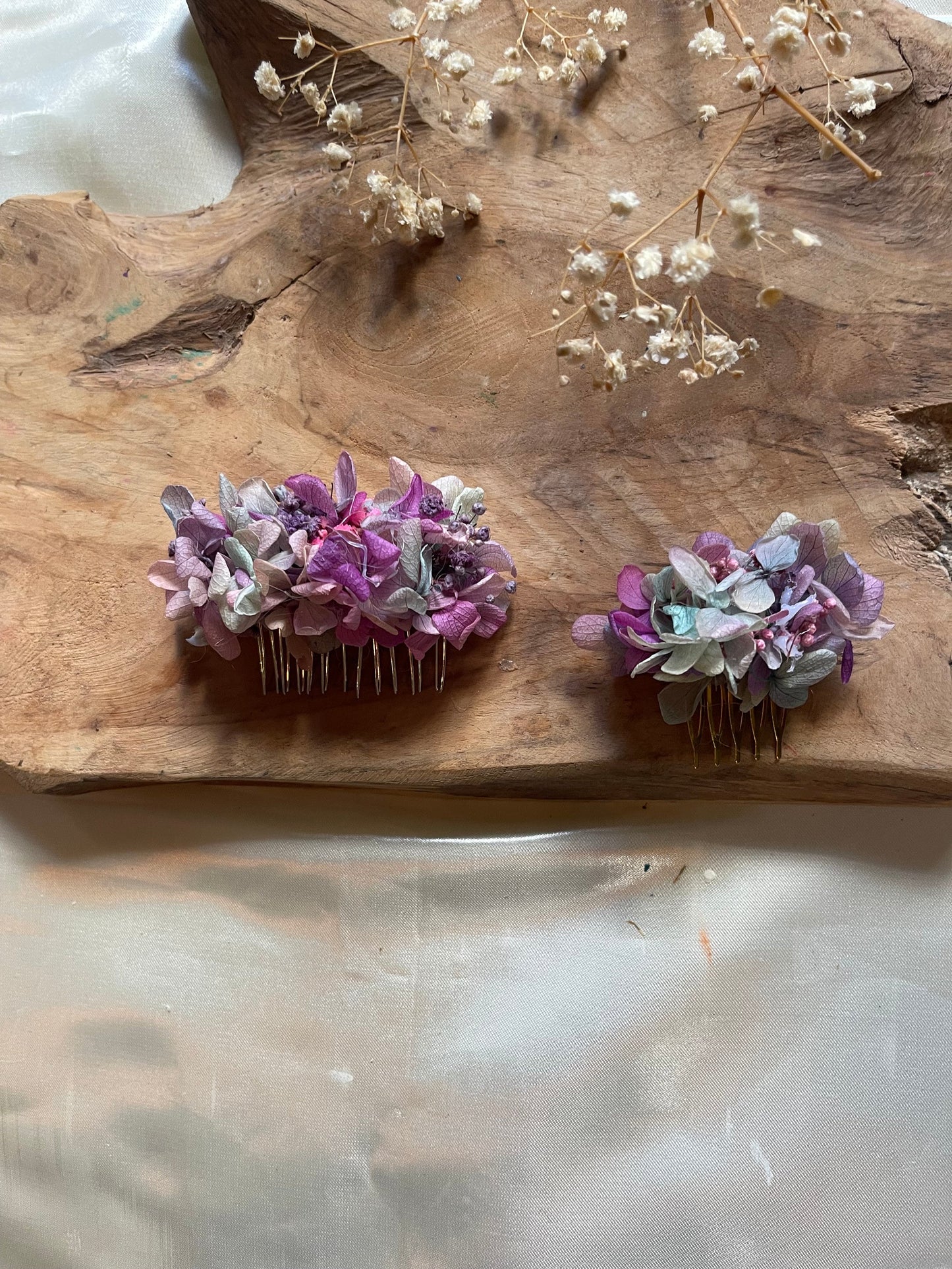 NORMA hair comb preserved hortensia , bridal accessories, wedding accessories DYI
