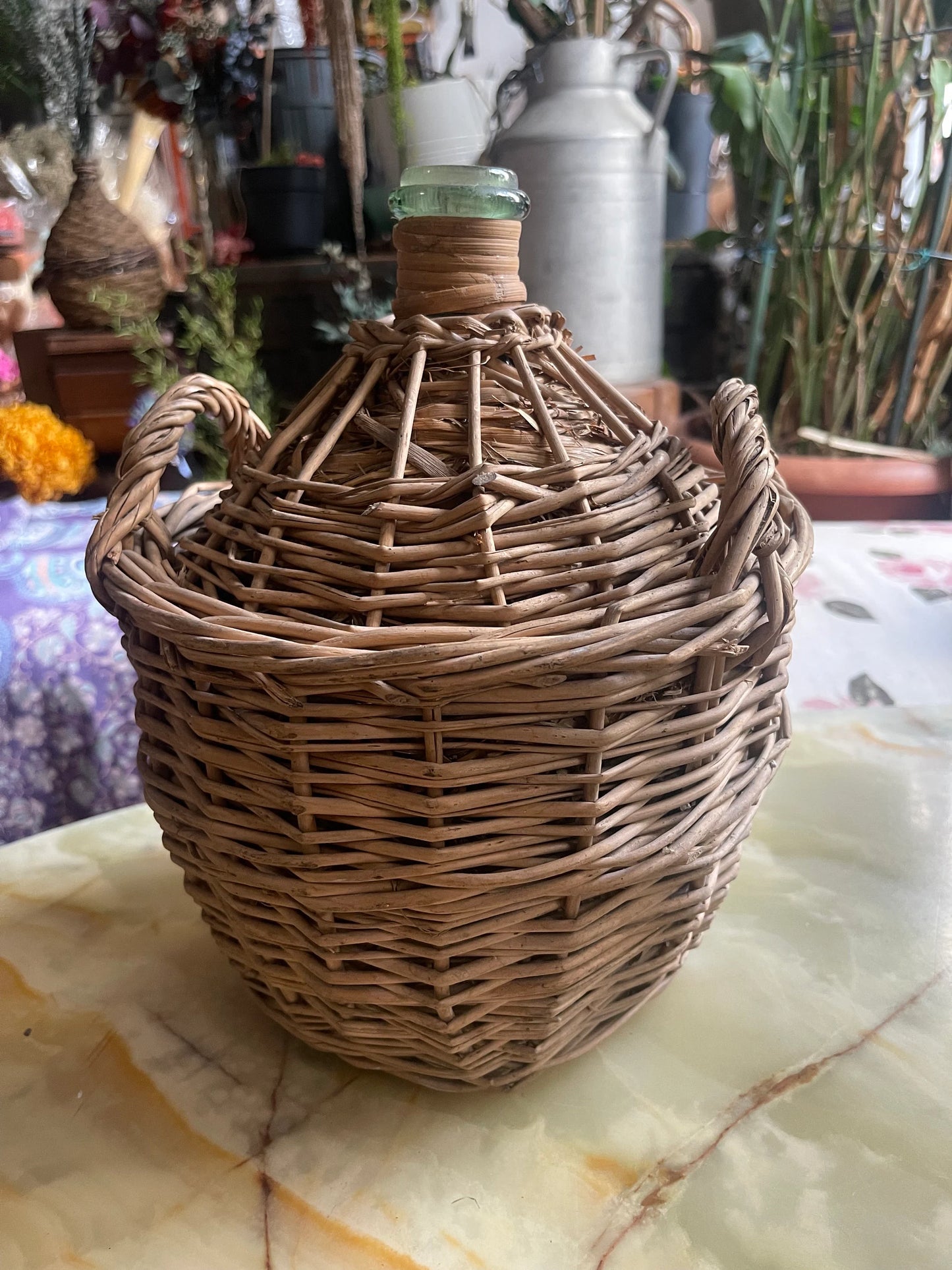 Dame Jeanne with wicker 5L, vintage dame jeanne, demijohn since 1960