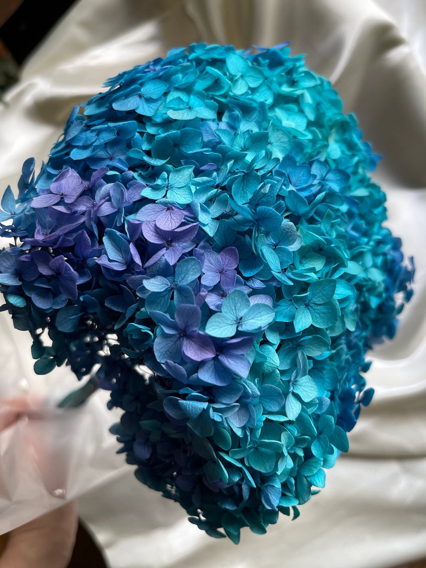 Preserved hydrangea big size 20cm diameter retro Blue purple gradient