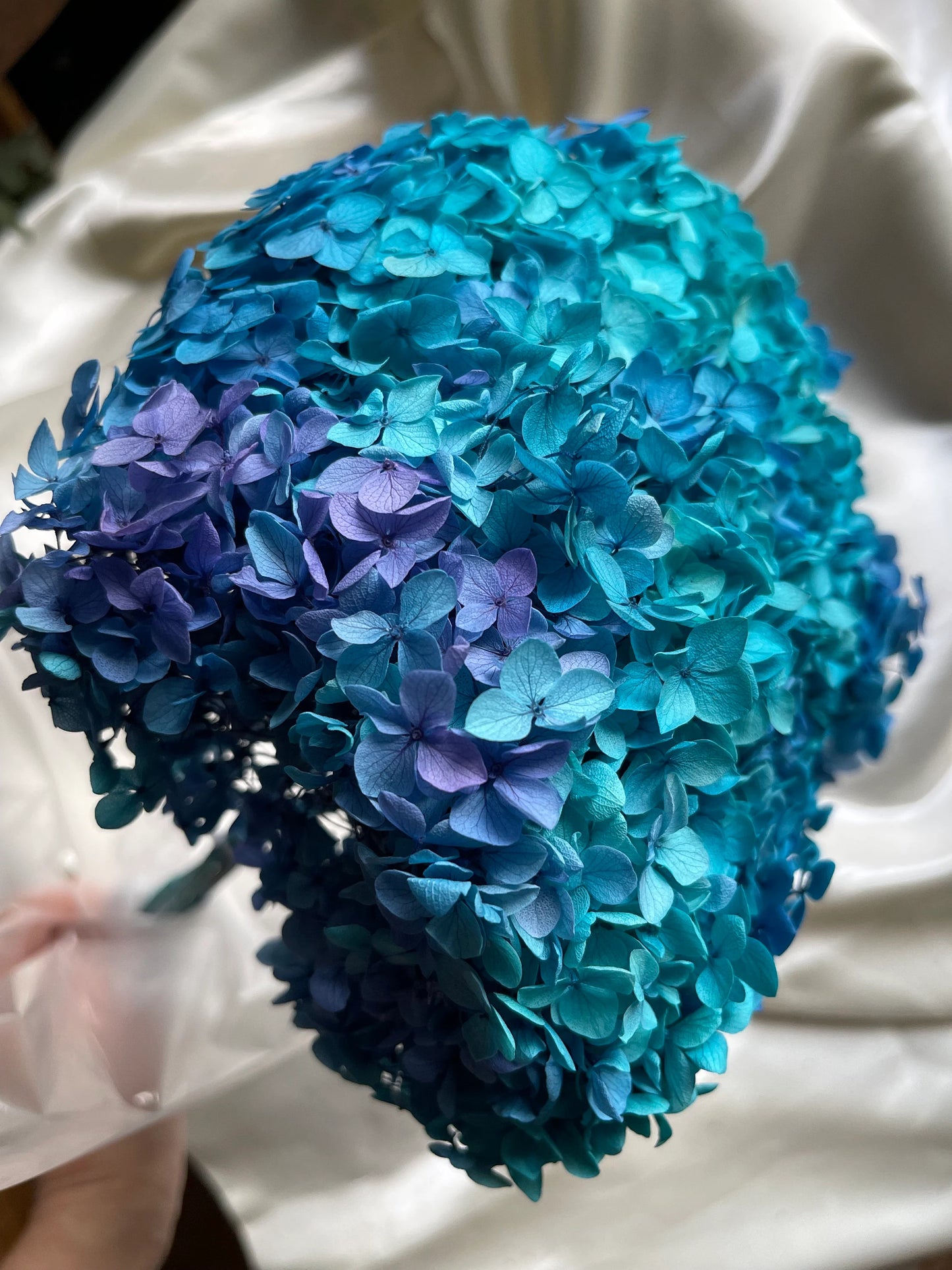 Preserved hydrangea big size 20cm diameter retro Blue purple gradient