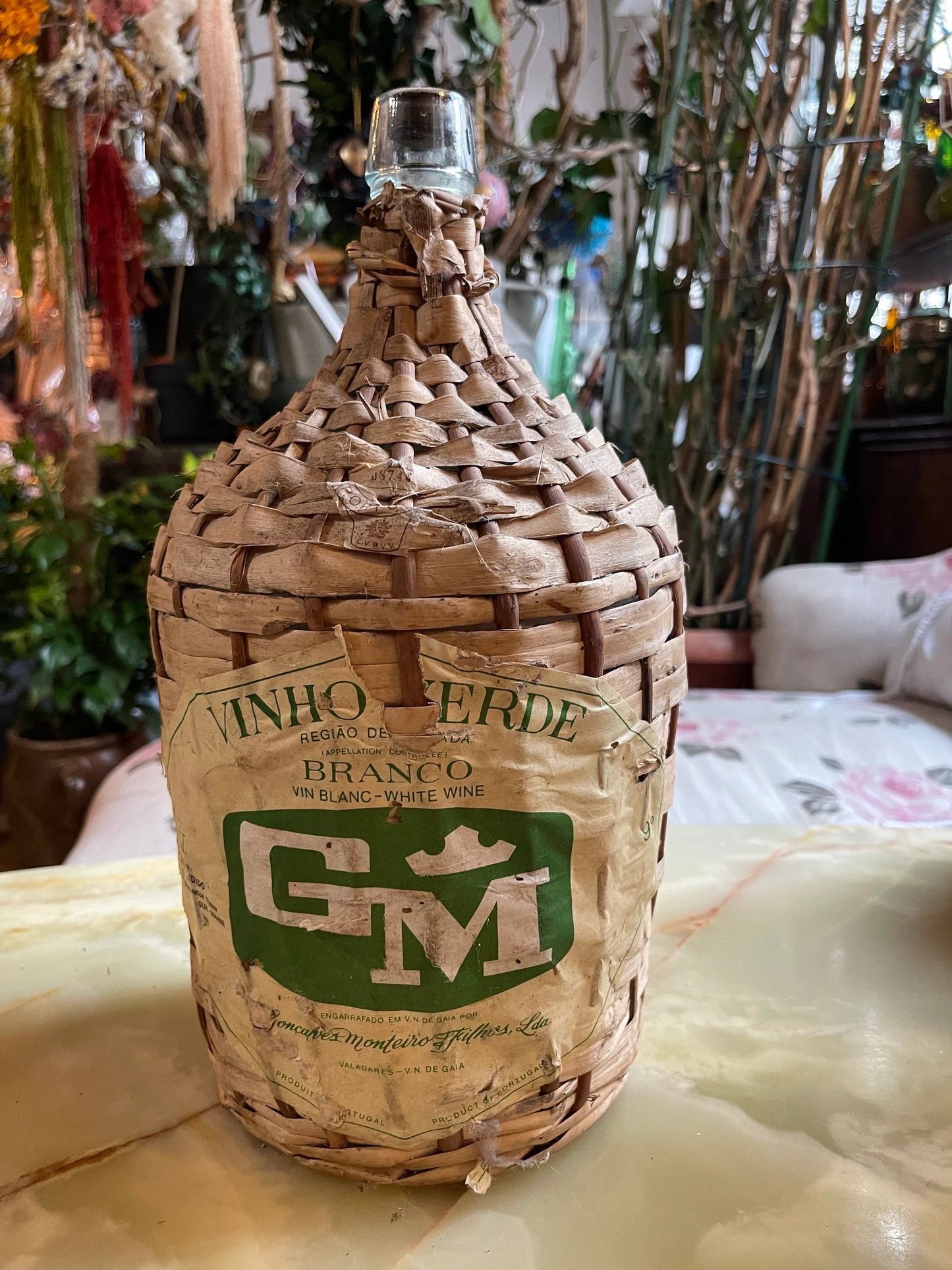 Ancien Dame Jeanne with orgininal wicker 5L de 1960s, vintage french vase