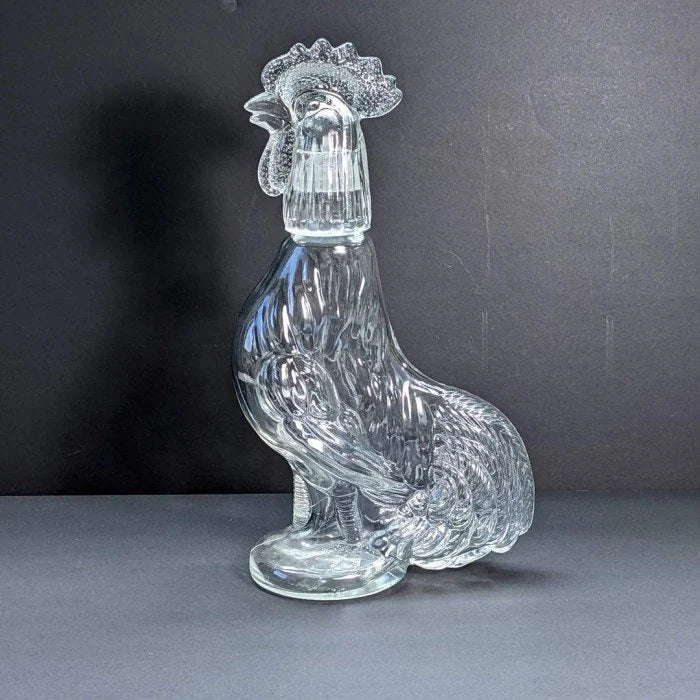 Vintage pair of Coq decanter design - déco rétro vintage ferme animaux, zoomorpholie