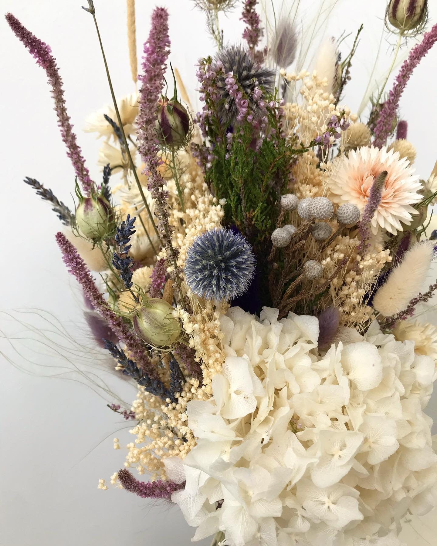 Bouquet White Lady, rustic bunch, decoration, dried composition flower