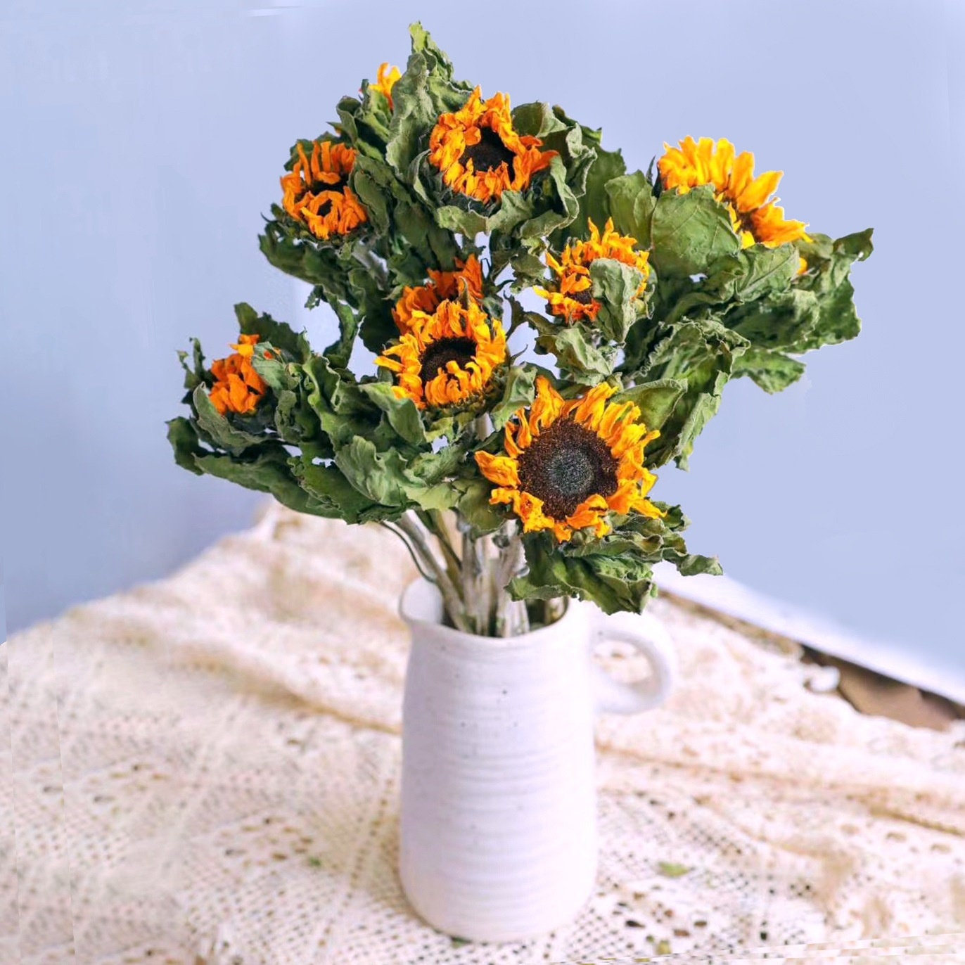 x10 branches Dried mini sunflower, tournesol seche, mini tournesol, bouquet seche