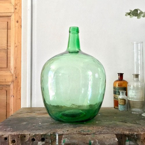 XL French Dame Jeanne/Demijohn ancien style visera 25L, ancien vase, antique vase