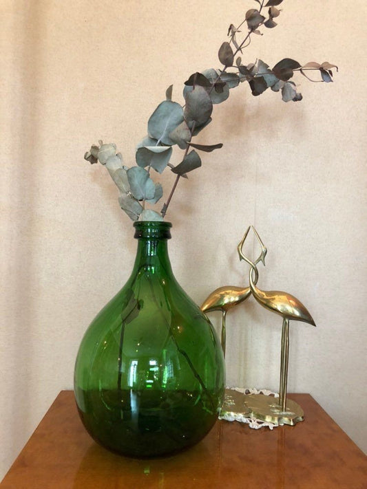 French Dame Jeanne vert coloris 10L vintage 1960s