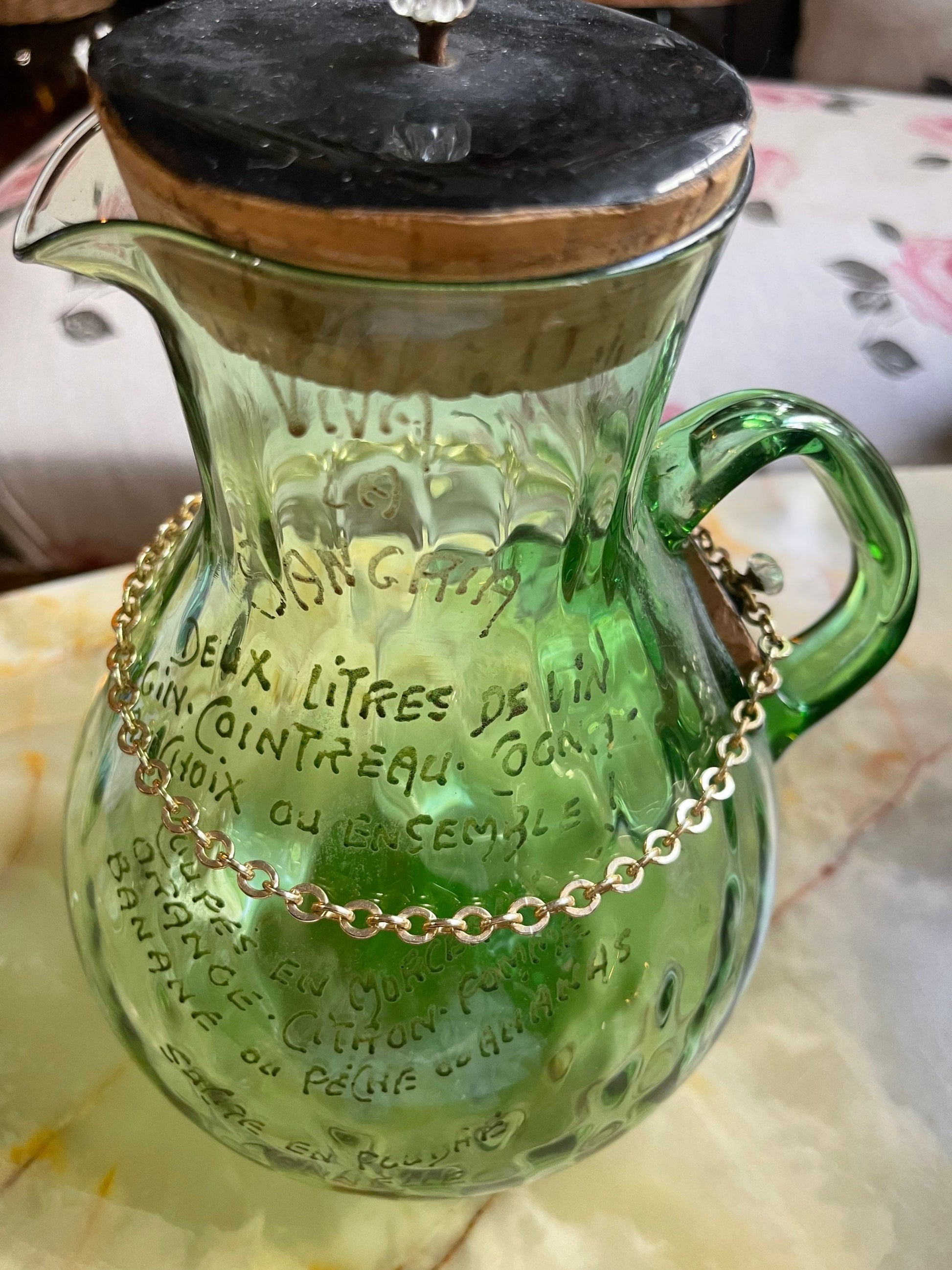 Large French sangria carafe - French countryside / Ancient sangria jar