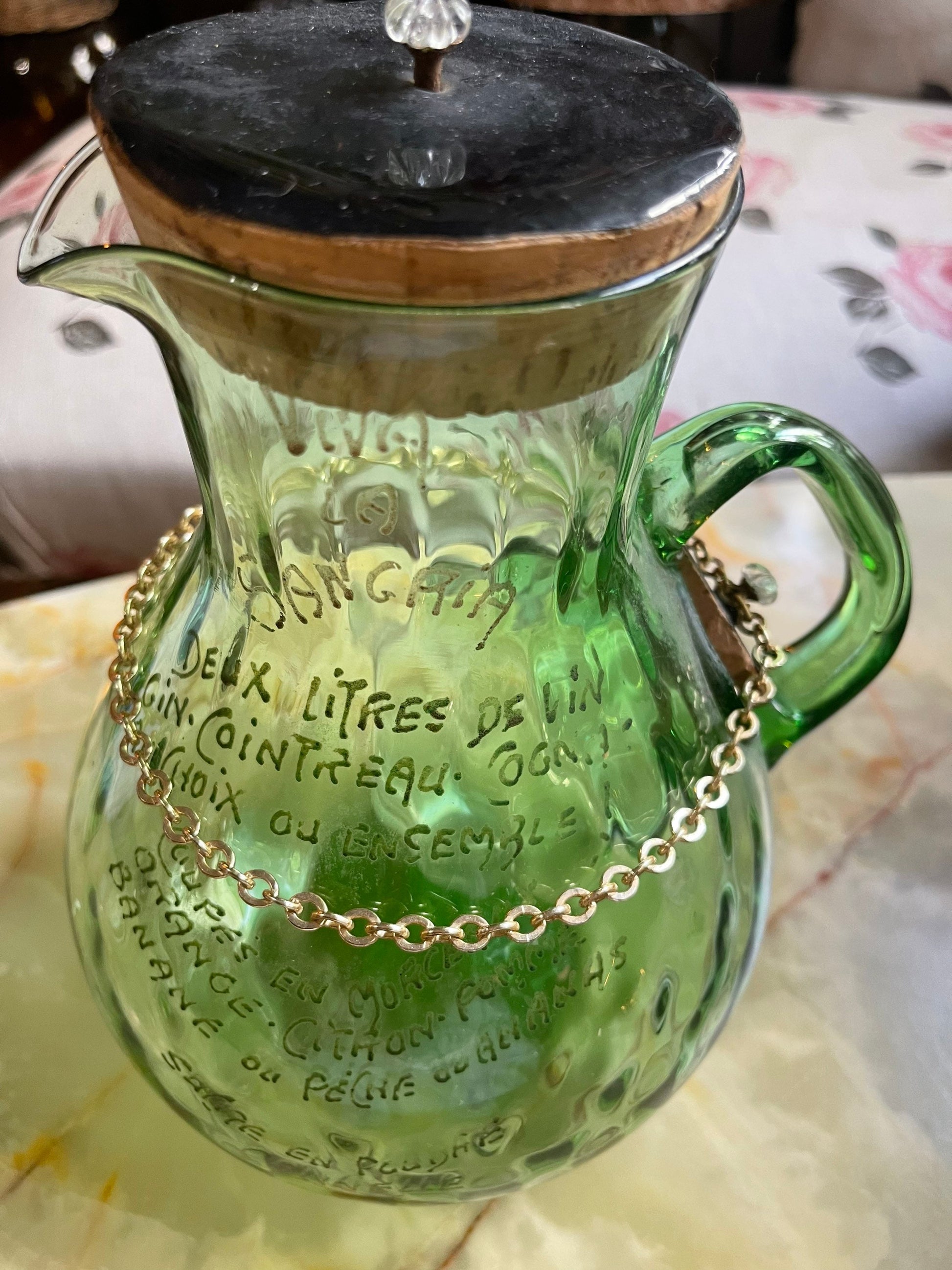 Large French sangria carafe - French countryside / Ancient sangria jar