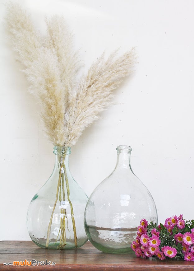 Ancien Dame jeanne 5L transparent, antique vase since 19th century