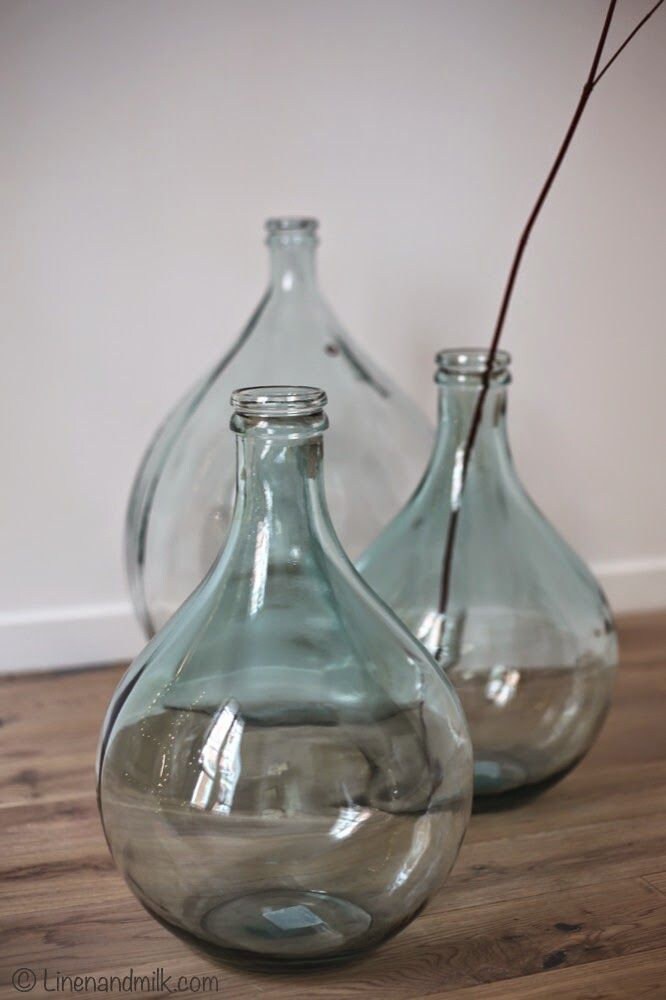 Ancien Dame jeanne 5L transparent, antique vase since 19th century
