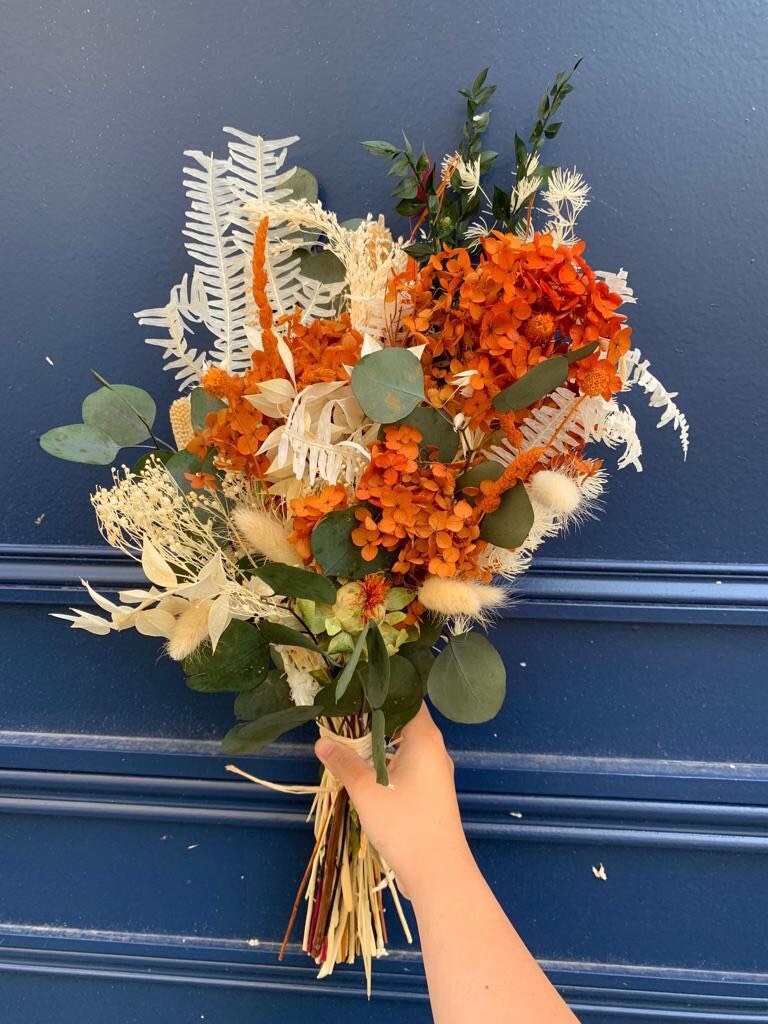 LAMI terracota hydrangea bunch, dried flower composition floral, decoration, champêtre decor