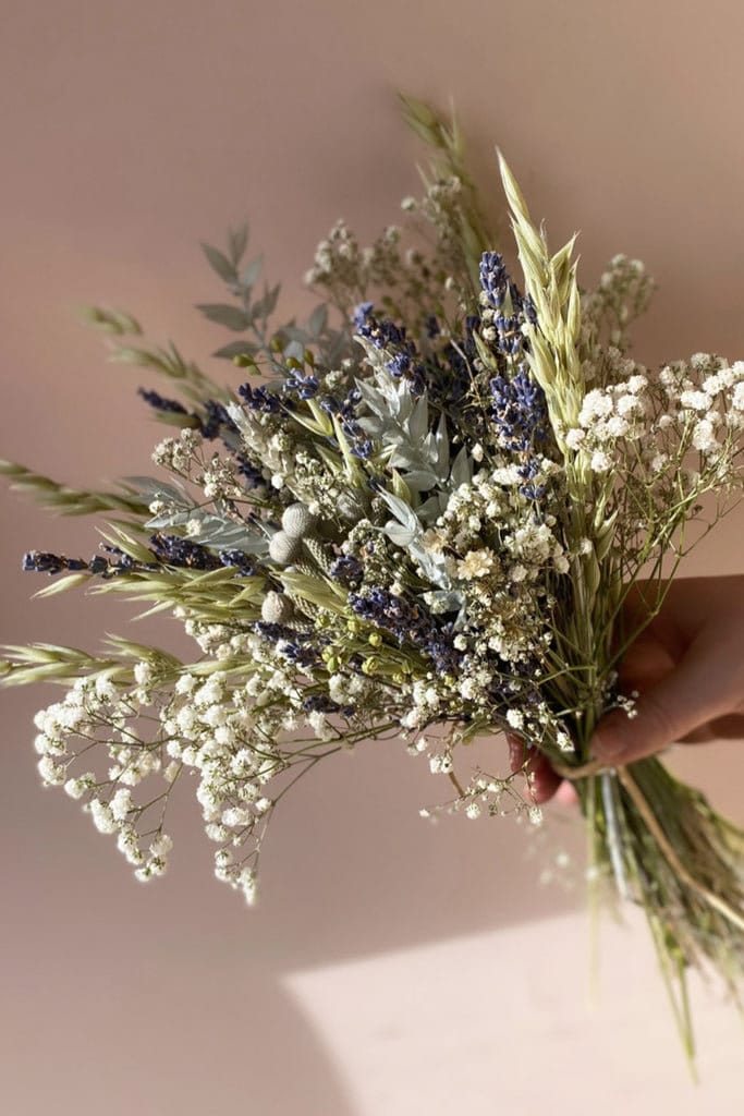 Bouquet ANNA gysophia mix lavender bridal bunch, boho chic decoration, wedding bunch